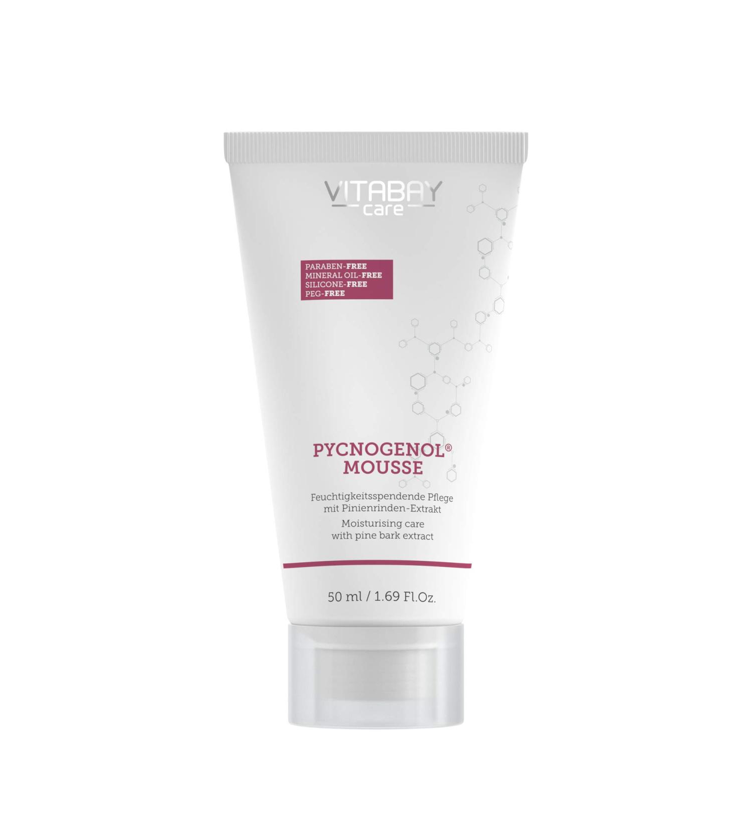 Vitabay Care - Pycnogenol Mousse 50 ml with hyaluronic acid - anti-wrinkle face cream and moisturizing cream spf with antioxidant pine bark extract with OPC - anti-aging cream protects against UV rays - Buy Online on GoSupps.com