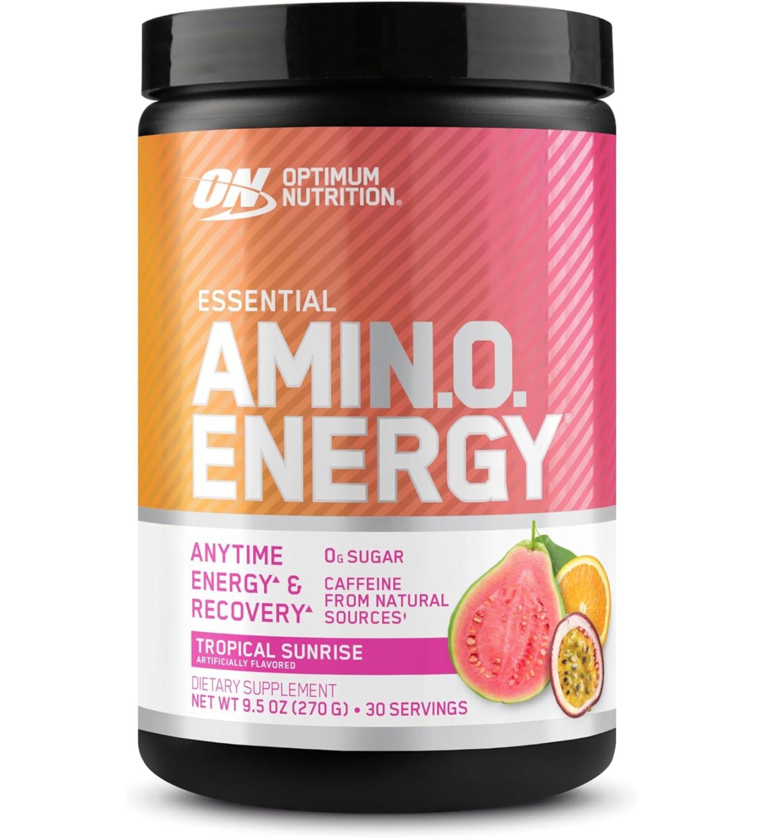 ON Essential Amino Energy | Amino Acid & Energy Formula | 5 Grams of Amino Acids 100 mg of Naturally Sourced Caffeine 5 Calories Sugar Free | 30 Servings (Tropical Sunrise) Tropical Sunrise 30 Servings (Pack of 1) - Buy Online on GoSupps.com