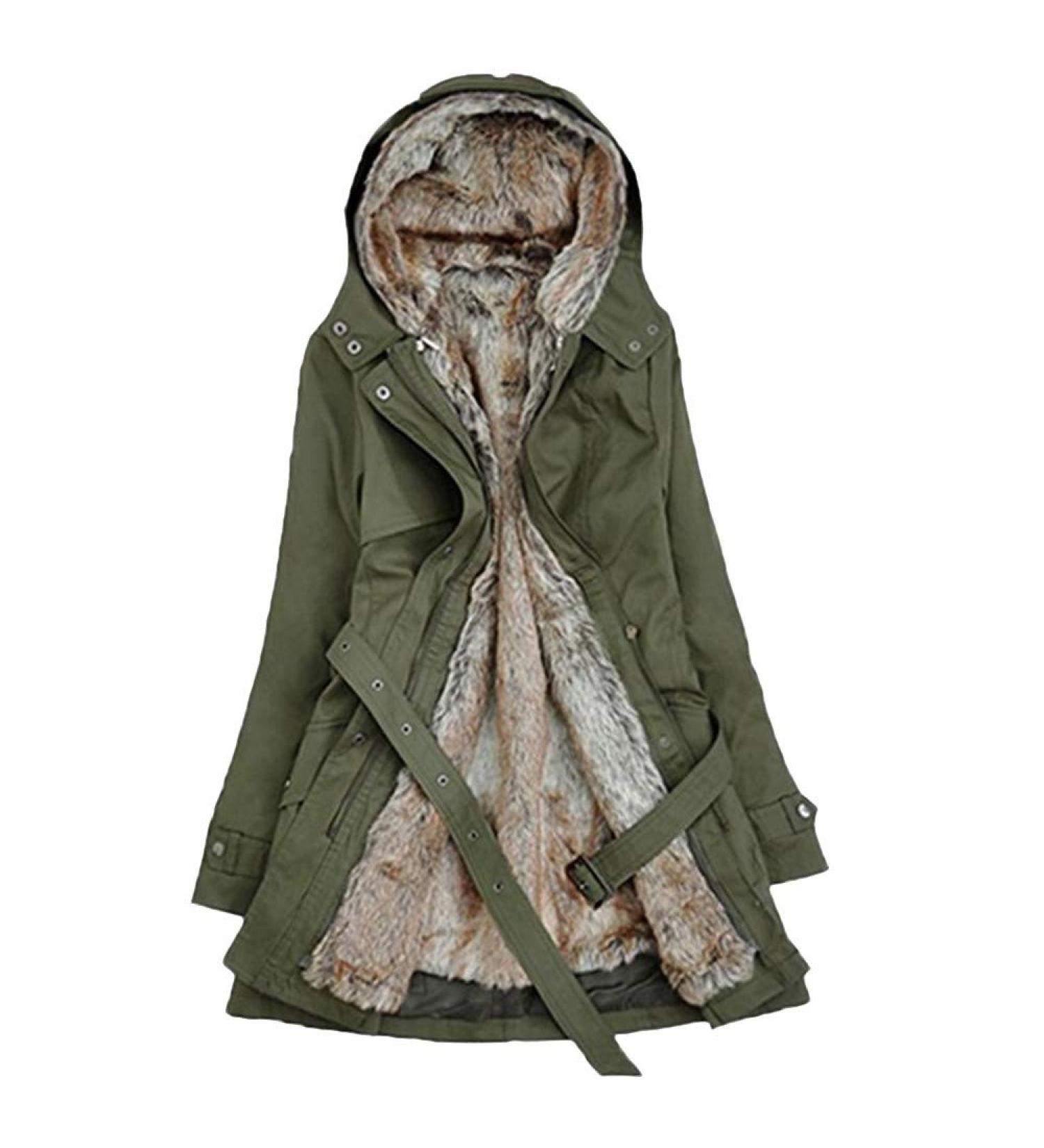 Hanxiulin plush jacket oversize warm lined fleecemantel women winter parka winddichter coat thick causal sweat jacket freep jacket autumn winter coat fluff jacket s green