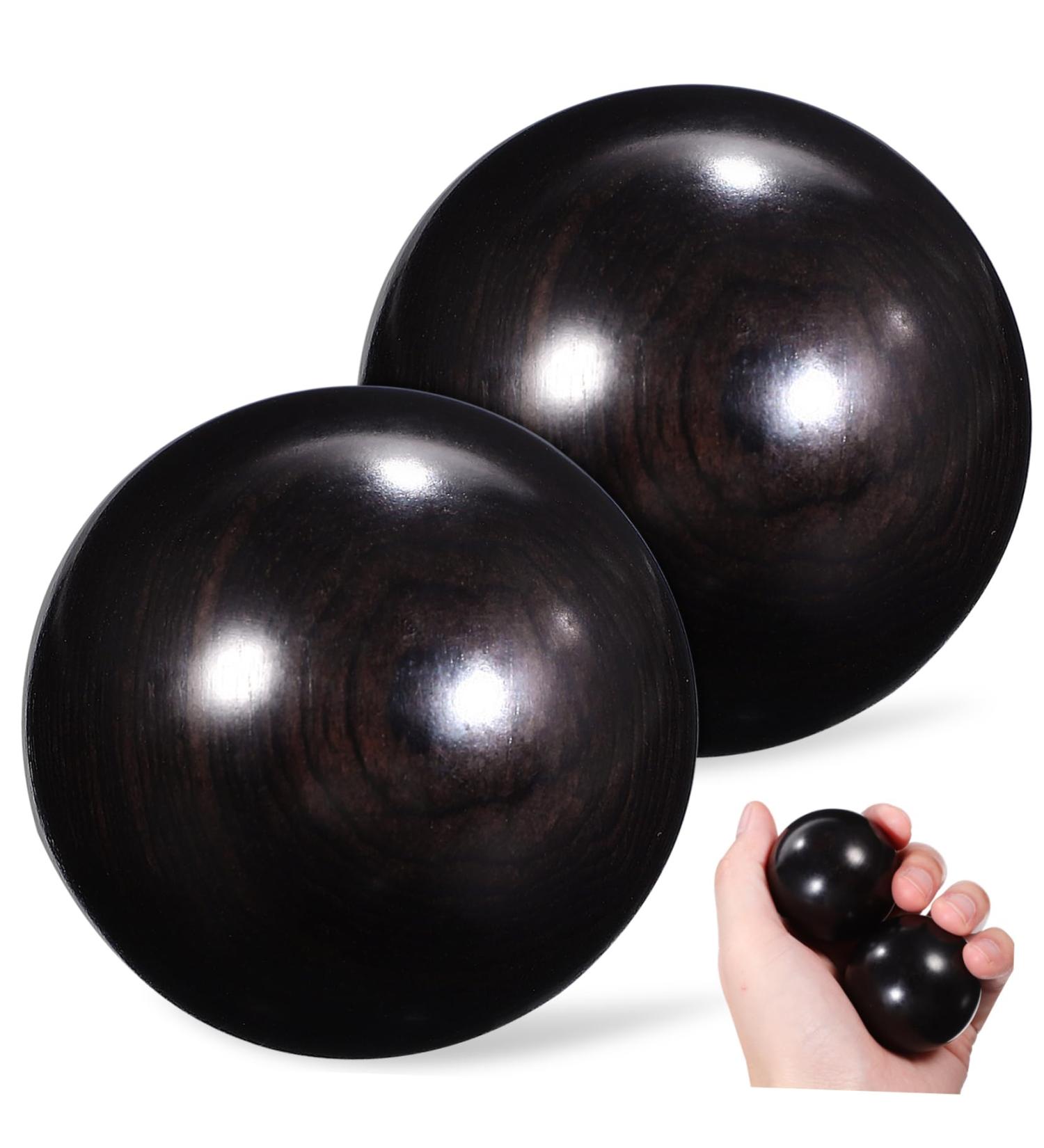 2nd Hand Wooden Massage Balls - Handball Stress Relief Exercise Tool | Chinese Rosewood Craft - Buy Online on GoSupps.com