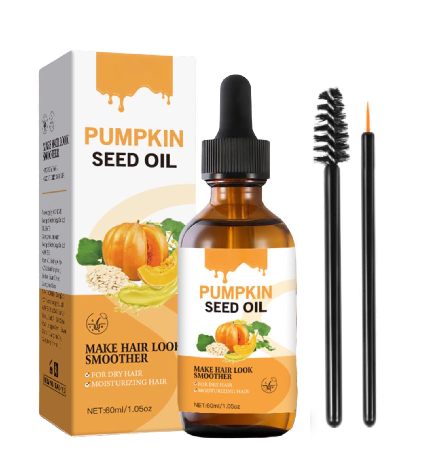 Pumpkin Seed Oil for Hair Growth - Pumpkin Seed Oil - 100% Pure Pumpkin Seed Oil Cold Pressed for Skin Face Hair Care Eyebrow and Eyelash - Repairing Dry Damaged Hair - 60ml - Buy Online on GoSupps.com
