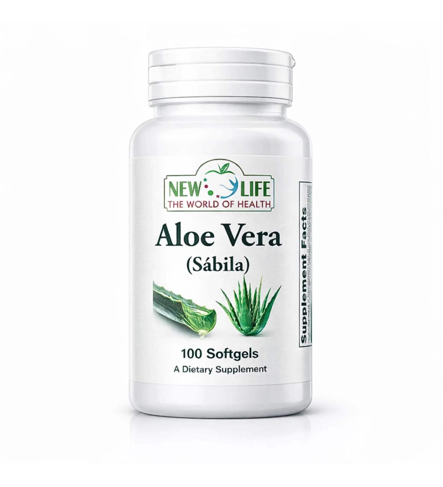 New Life Aloe Vera Digestive Support Herbal Supplement 100 Softgels - Buy Online on GoSupps.com