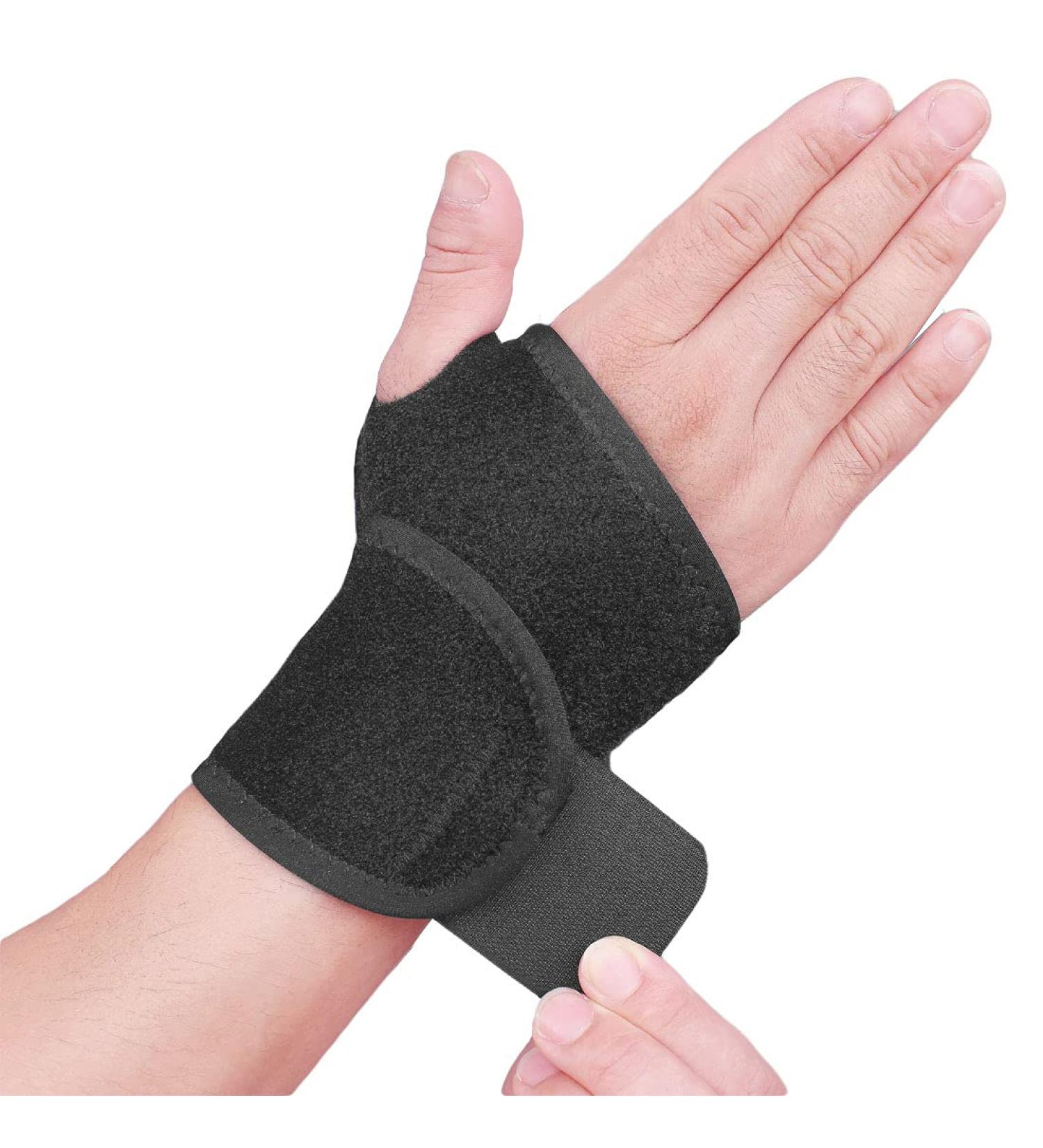 Adjustable Wrist Support Brace - 2 Pack for Fitness, Weightlifting, Tendonitis - Pain Relief for Carpal Tunnel, Arthritis, Joint Pain (Black) - Buy Online on GoSupps.com