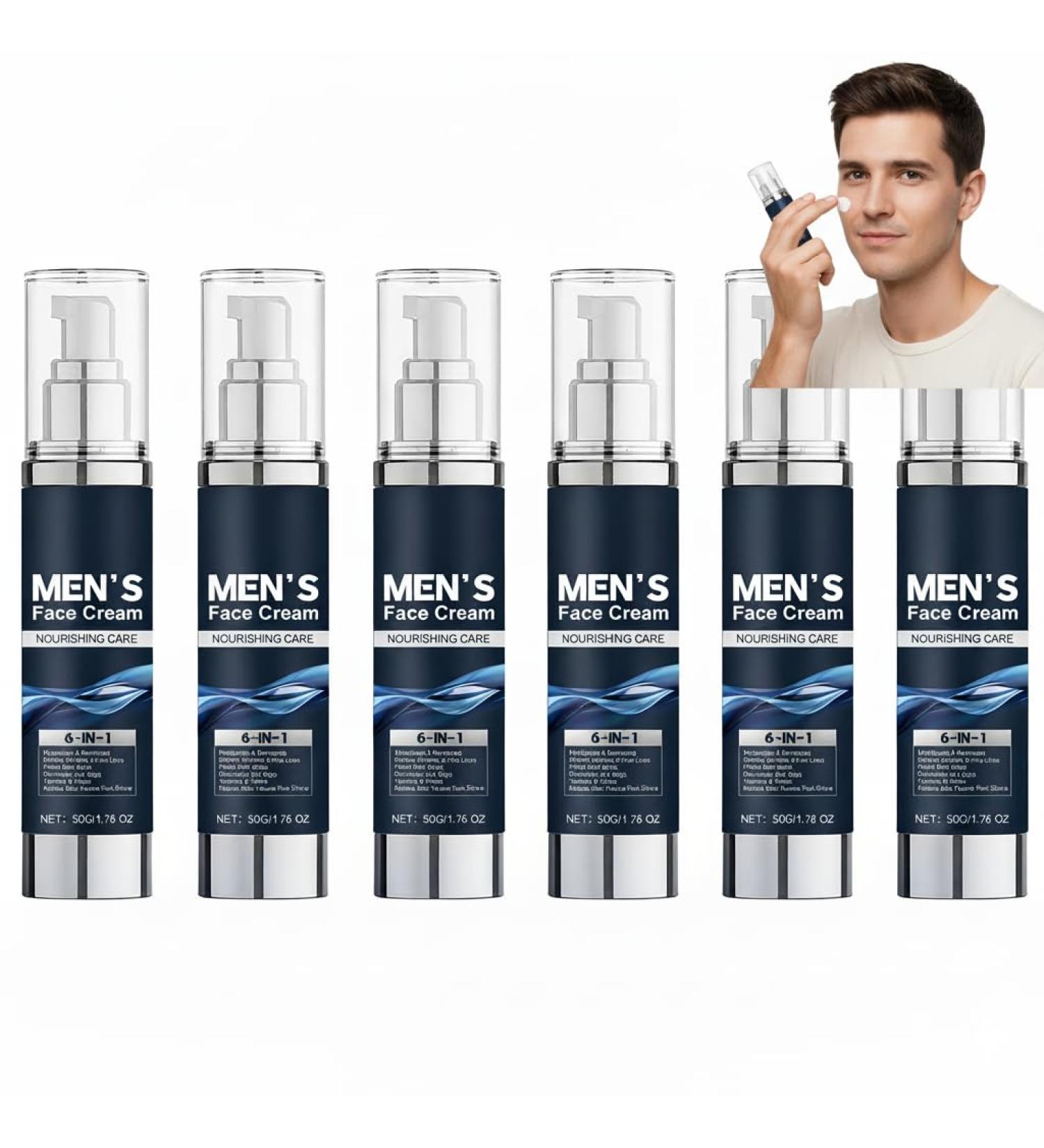  HNYXEQJL Set of 6 men's face creams - Multi-action aftershave lotion - Anti-aging moisturizing cream - Intensive wrinkle treatment - Skin firming - Facial moisturizer - Buy Online on GoSupps.com