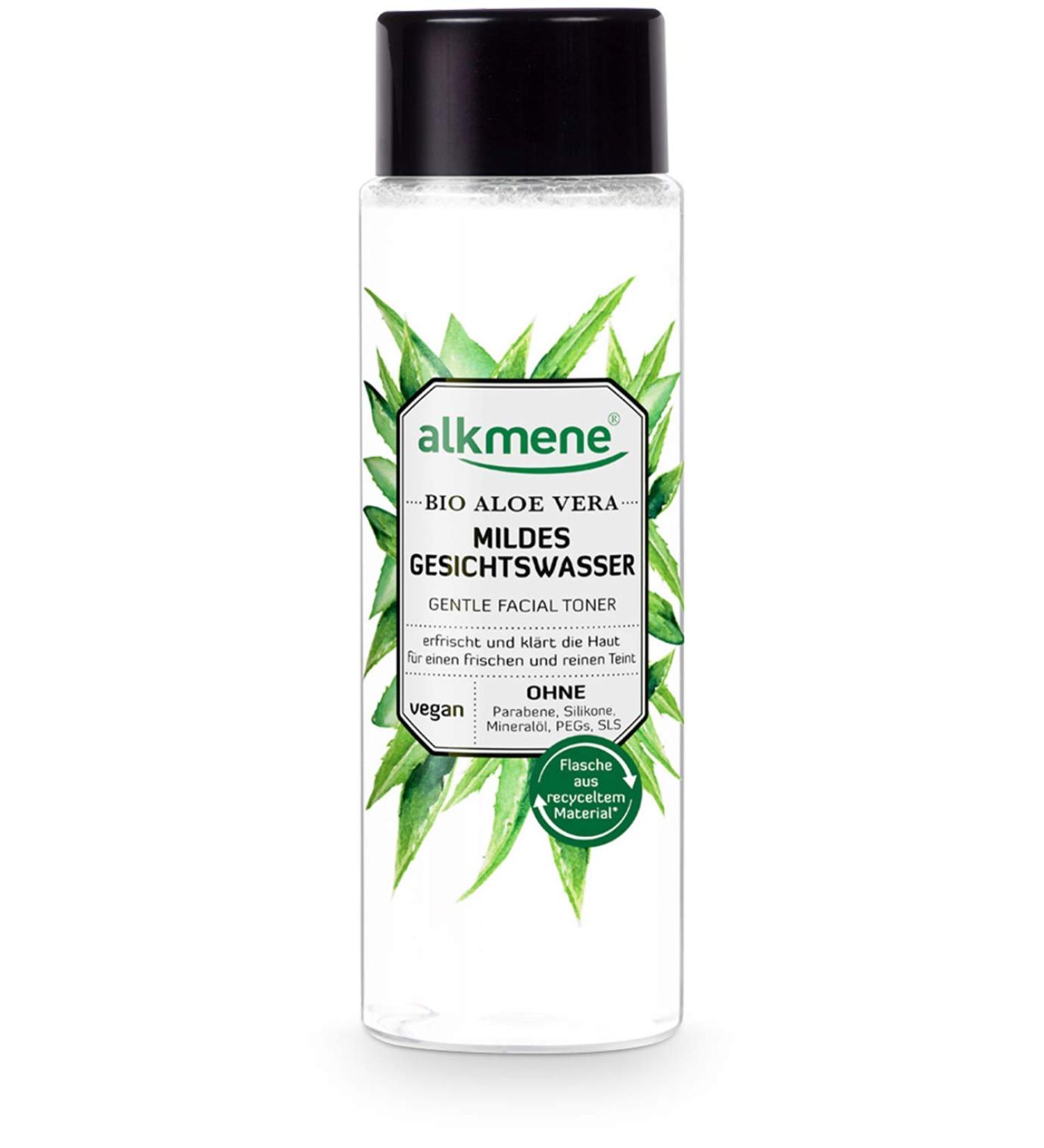 alkmene Organic Aloe Vera Facial Toner - Facial Cleansing Lotion for All Skin Types - Vegan Free from Silicones Parabens Mineral Oils PEGs SLS and SLES (1x 200 ml) - Buy Online on GoSupps.com