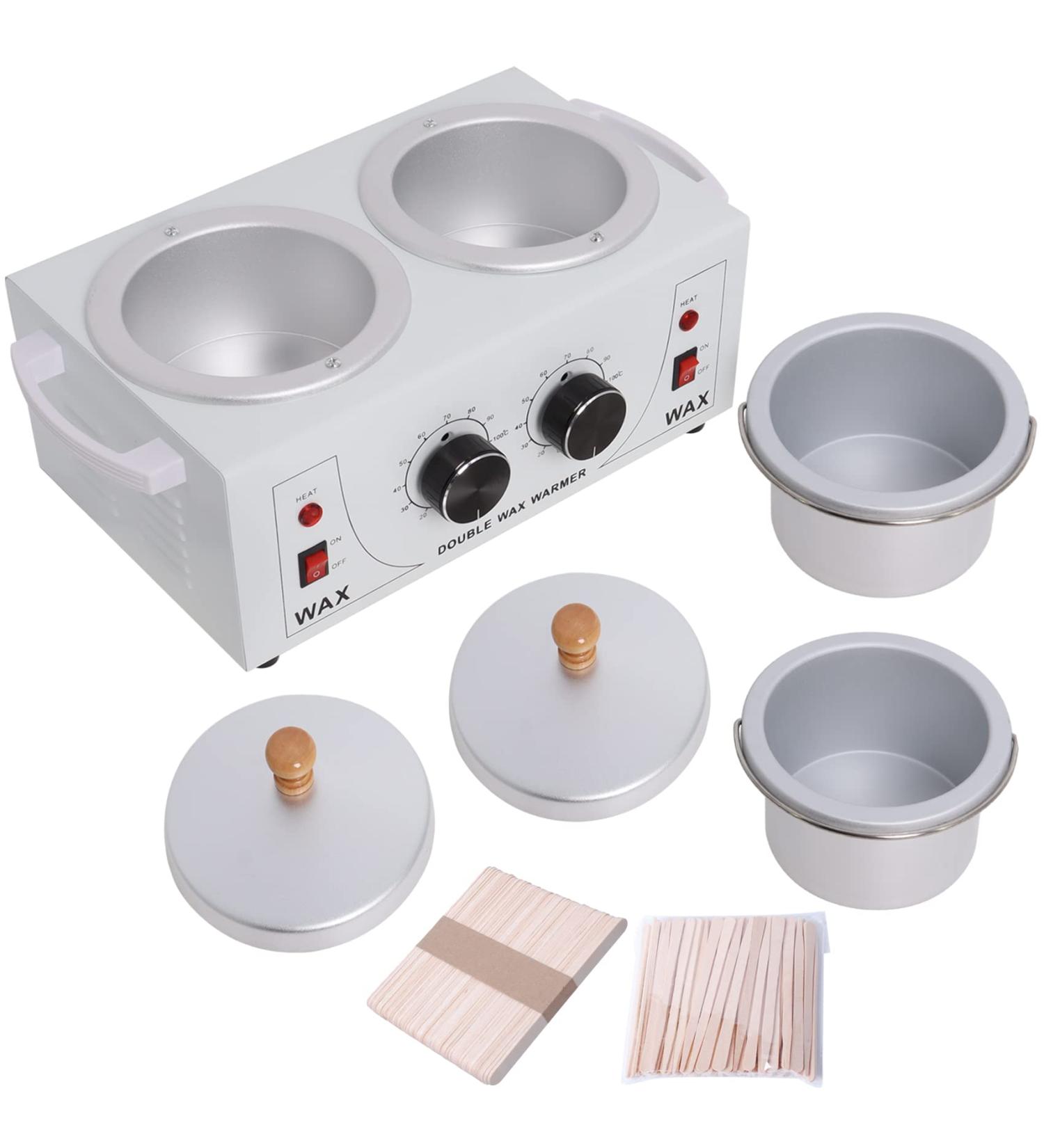 Professional Double Wax Warmer Machine for Hair Removal | Salon Grade Heater with Wooden Wax Sticks - Buy Online on GoSupps.com