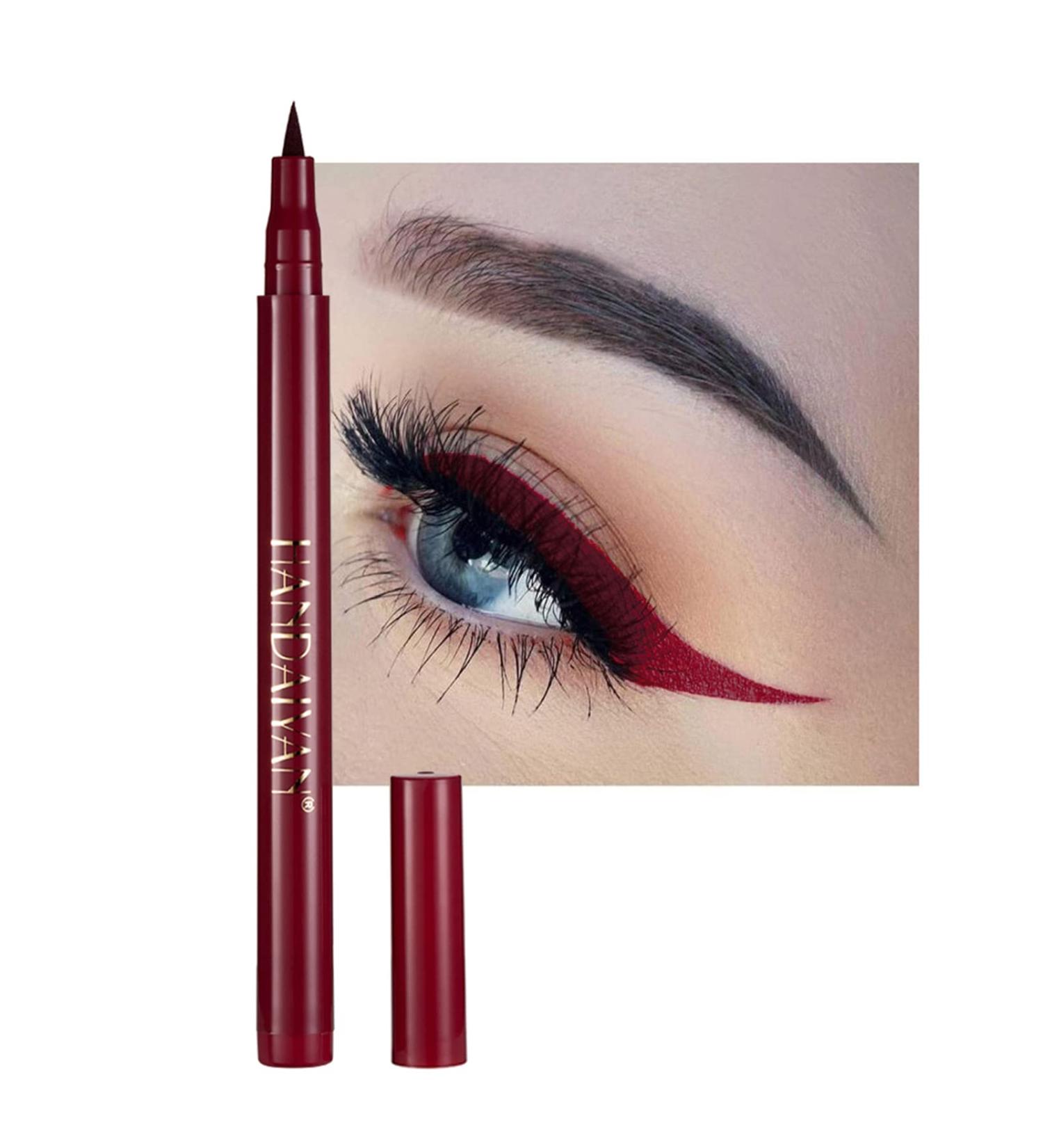 DekRion Liquid Eyeliner - Long-lasting Colored Eyeliner in DeepRed - Waterproof and High-pigmented - Eye Makeup Essential - Buy Online on GoSupps.com