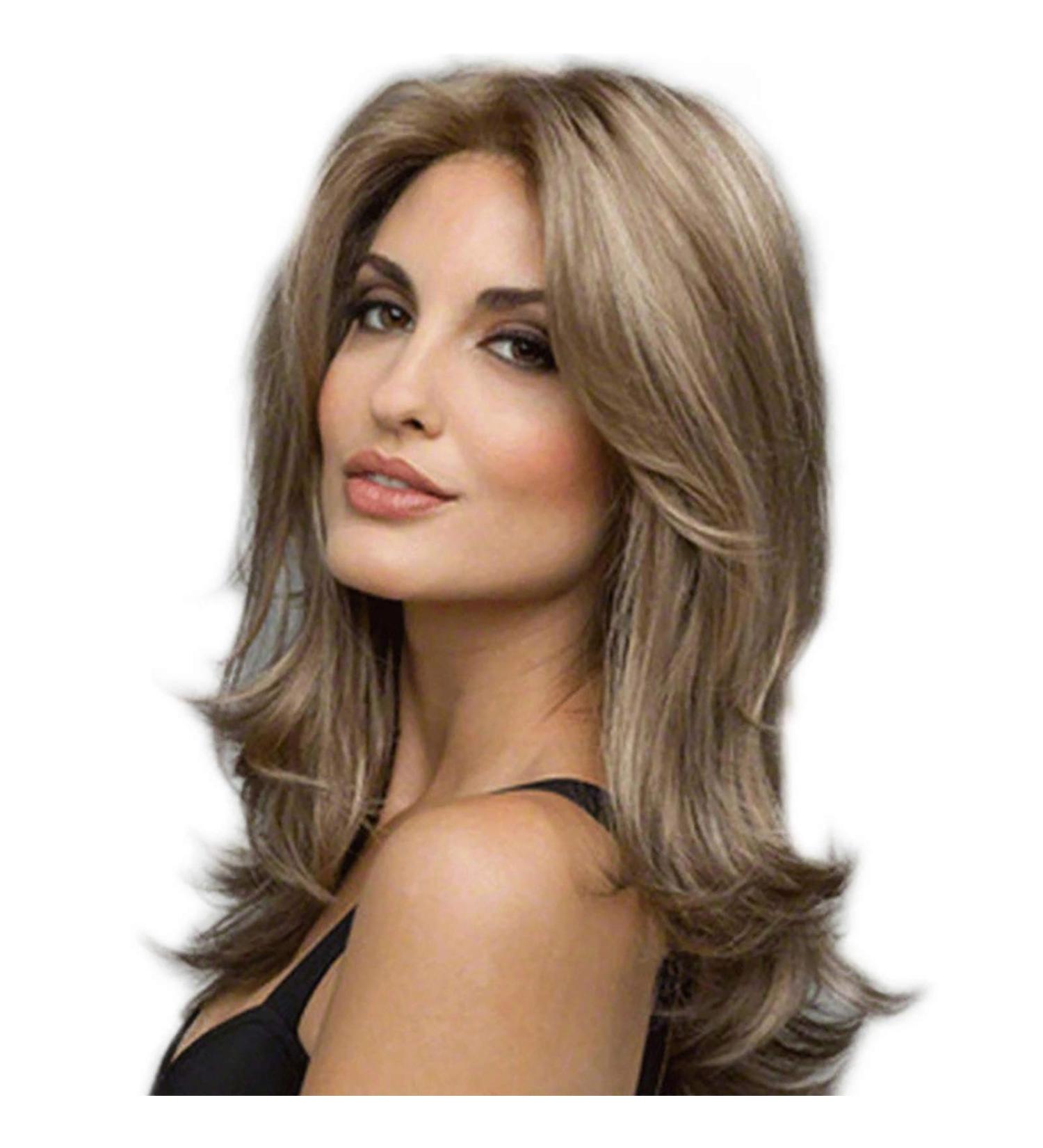 FEOYA Curly Heat-Resistant Brown Wig for Women | Natural-Looking Long Fashion Wigs | Everyday Wear - Linen Brown & Bright Gold - Buy Online on GoSupps.com