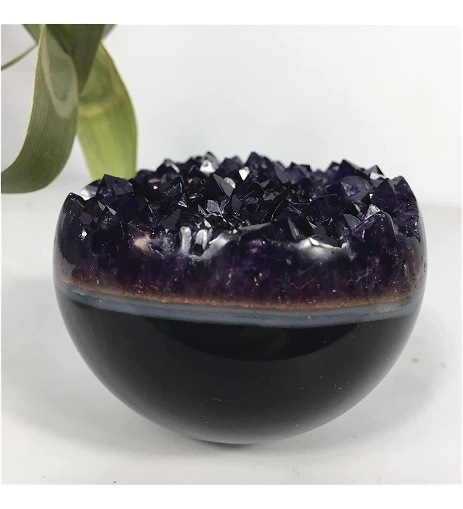 Amethyst Rough Stone Agate Natural Amethyst Quartz Crystal Ball Cluster Stones Specimen Home Craft Decoration Gift Geode Shpere - Buy Online on GoSupps.com