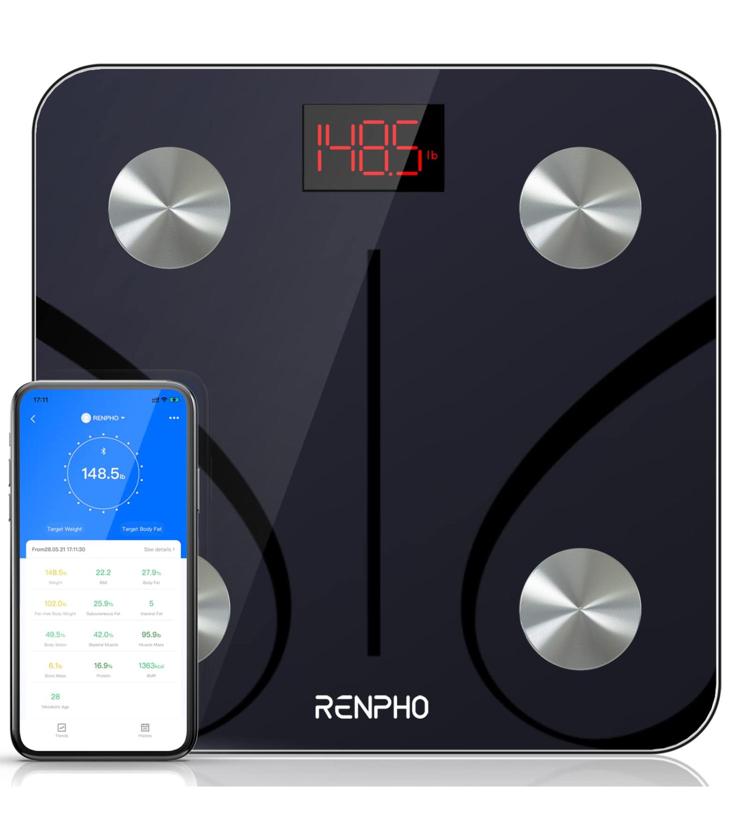 RENPHO Bluetooth Body Fat Scale with Health Analyzer - 396lbs Capacity - Buy Online on GoSupps.com
