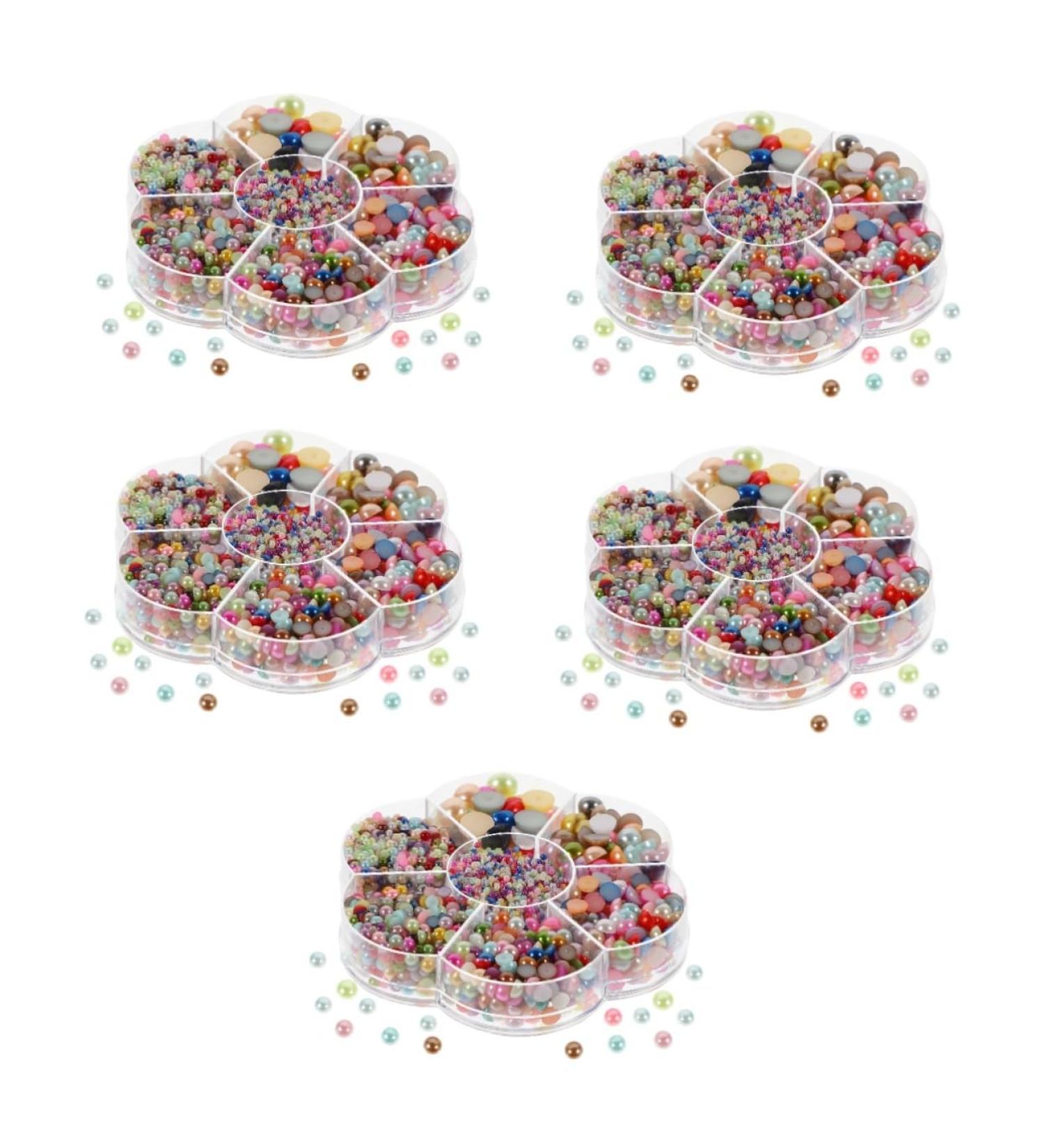 ibasenice 5 Boxes Clothing & Accessories Diy Charms Nail Diy Flatback Pearl Charm Manicure Decor Headdress Pearl Diy Headdress Decoration Half Round Pearl for Crafts Abs Boxed - Buy Online on GoSupps.com