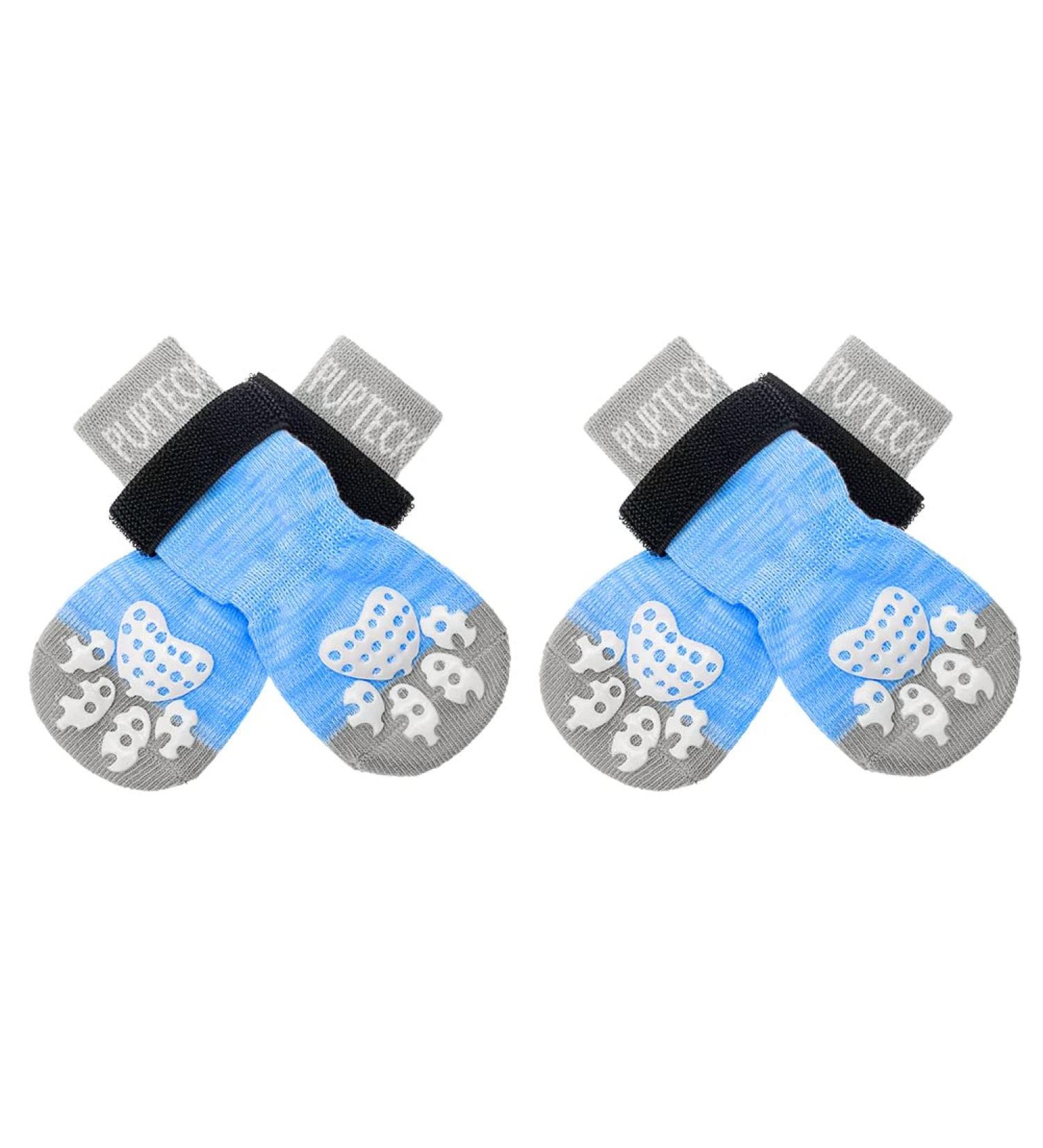 Buy Pupeck Double-Sided Anti-Slip Dog Socks - 2 Pairs with Adjustable Straps for Indoor Use - Summer Paw Protection & Traction Control - Perfect for Hardwood Floors - X-Mall Blue - Buy Online on GoSupps.com