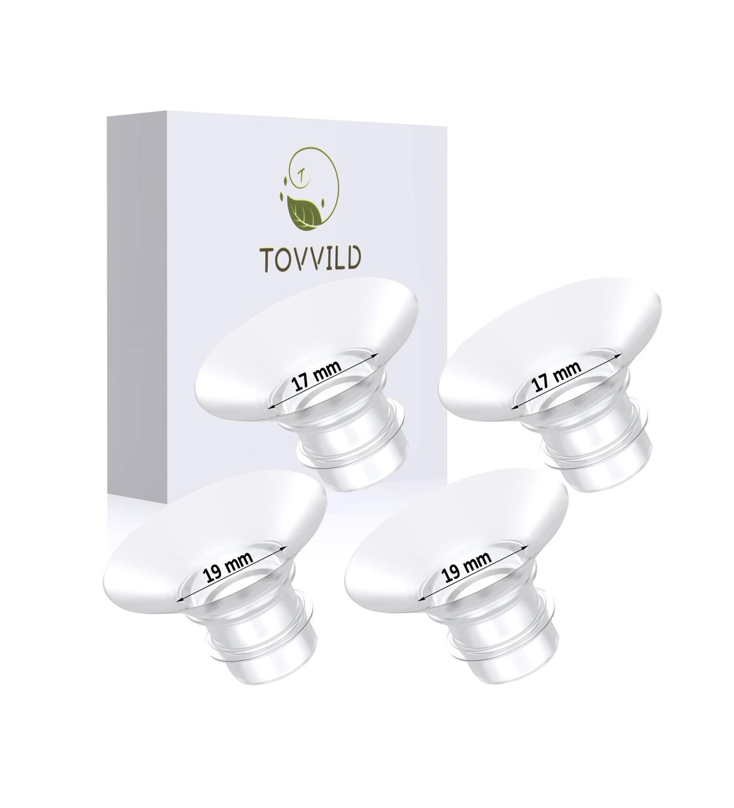 TOVVILD Flange Inserts 17mm 19mm for Medela Elvie Shields - Compatible with Wearable Breast Pumps - 4pcs - Buy Online on GoSupps.com