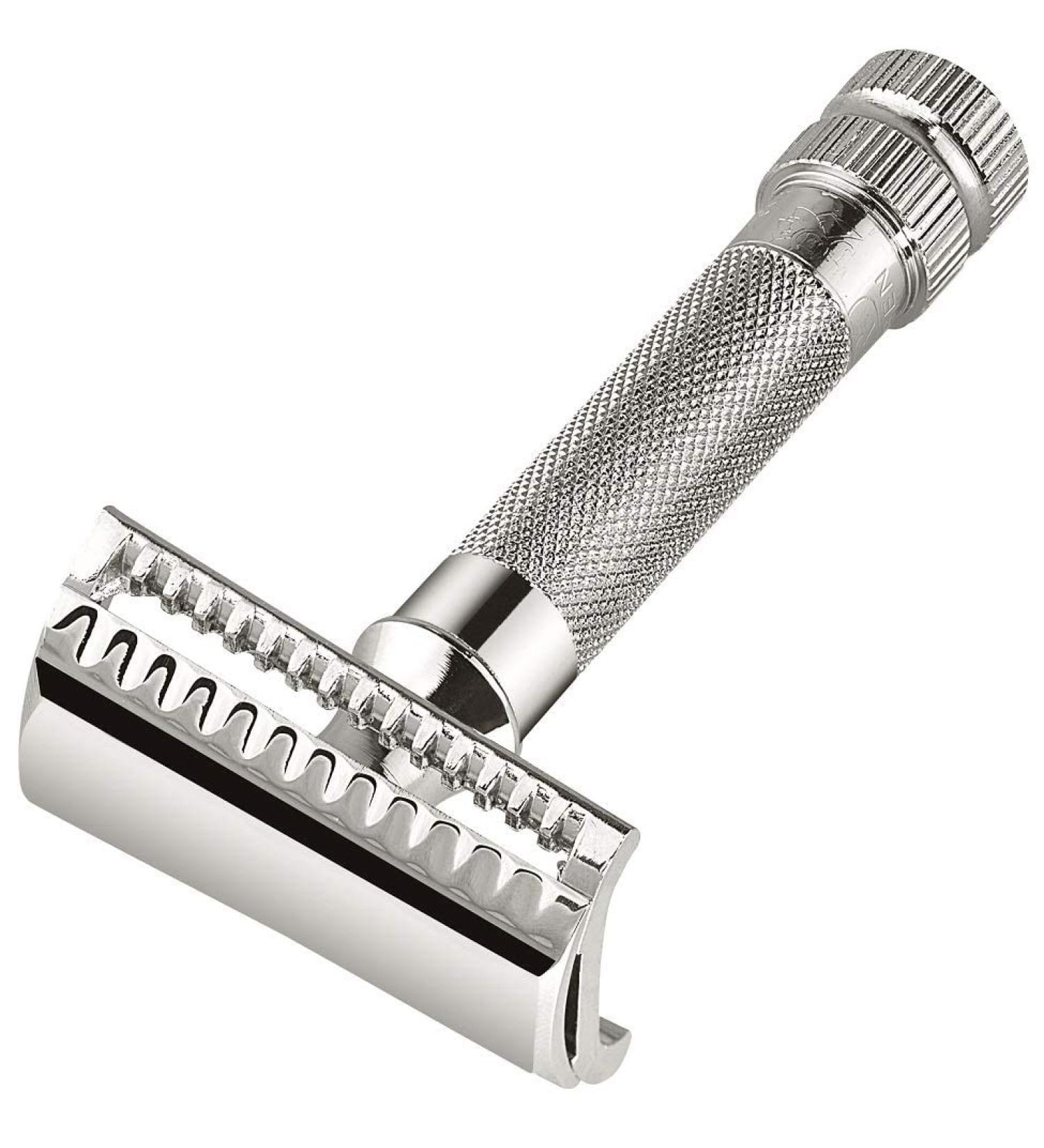 MERKUR DOVO Safety Razor 37C Slant Bar - Precision Shaving Tool 90g Silver | International Shipping Available - Buy Online on GoSupps.com