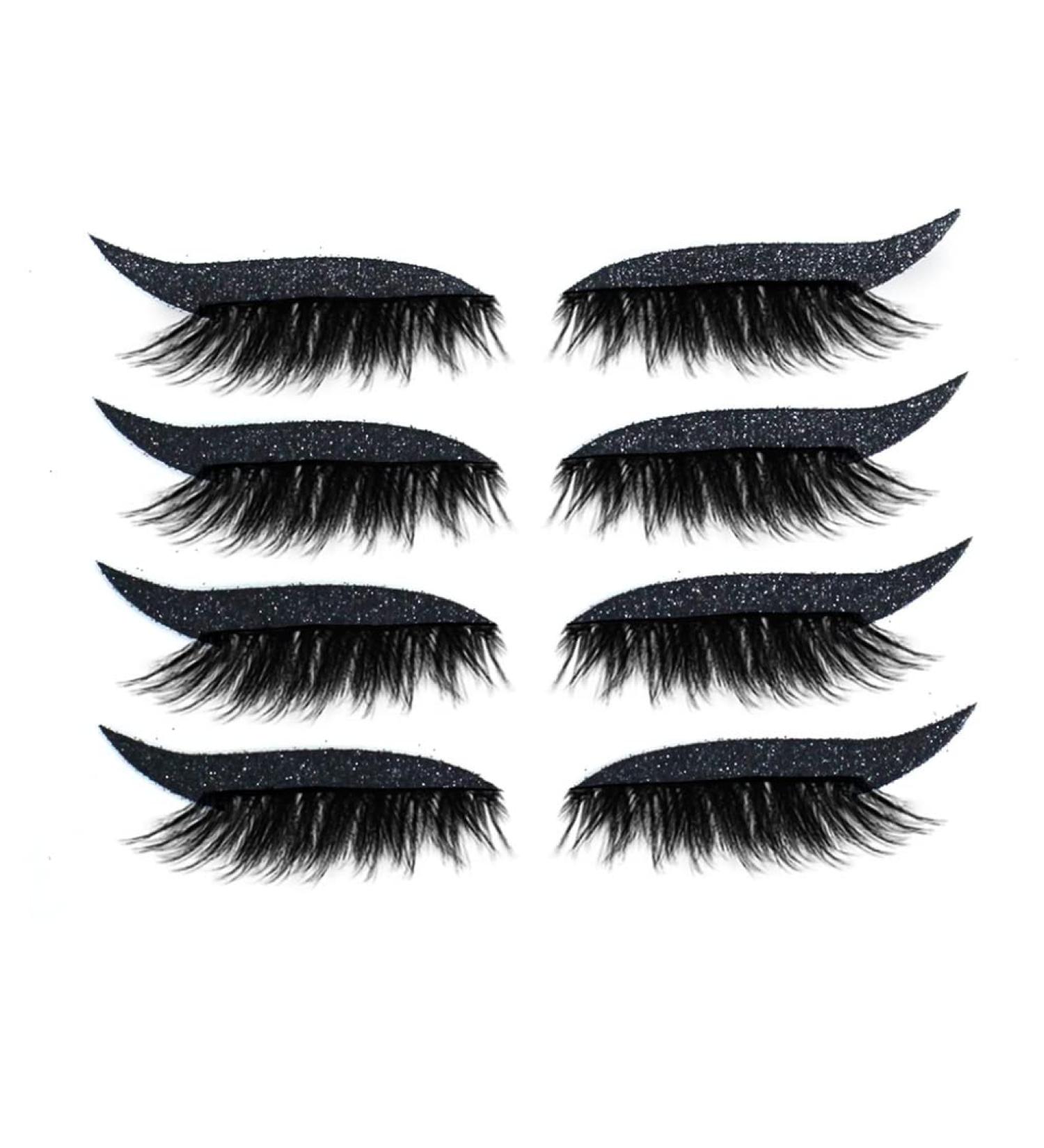 GGOOD Eyeliner Eyelash Stickers Reusable Waterproof Stick on Eyeliner Eyeshadow Makeup Black Artificial Eyelashes - Buy Online on GoSupps.com