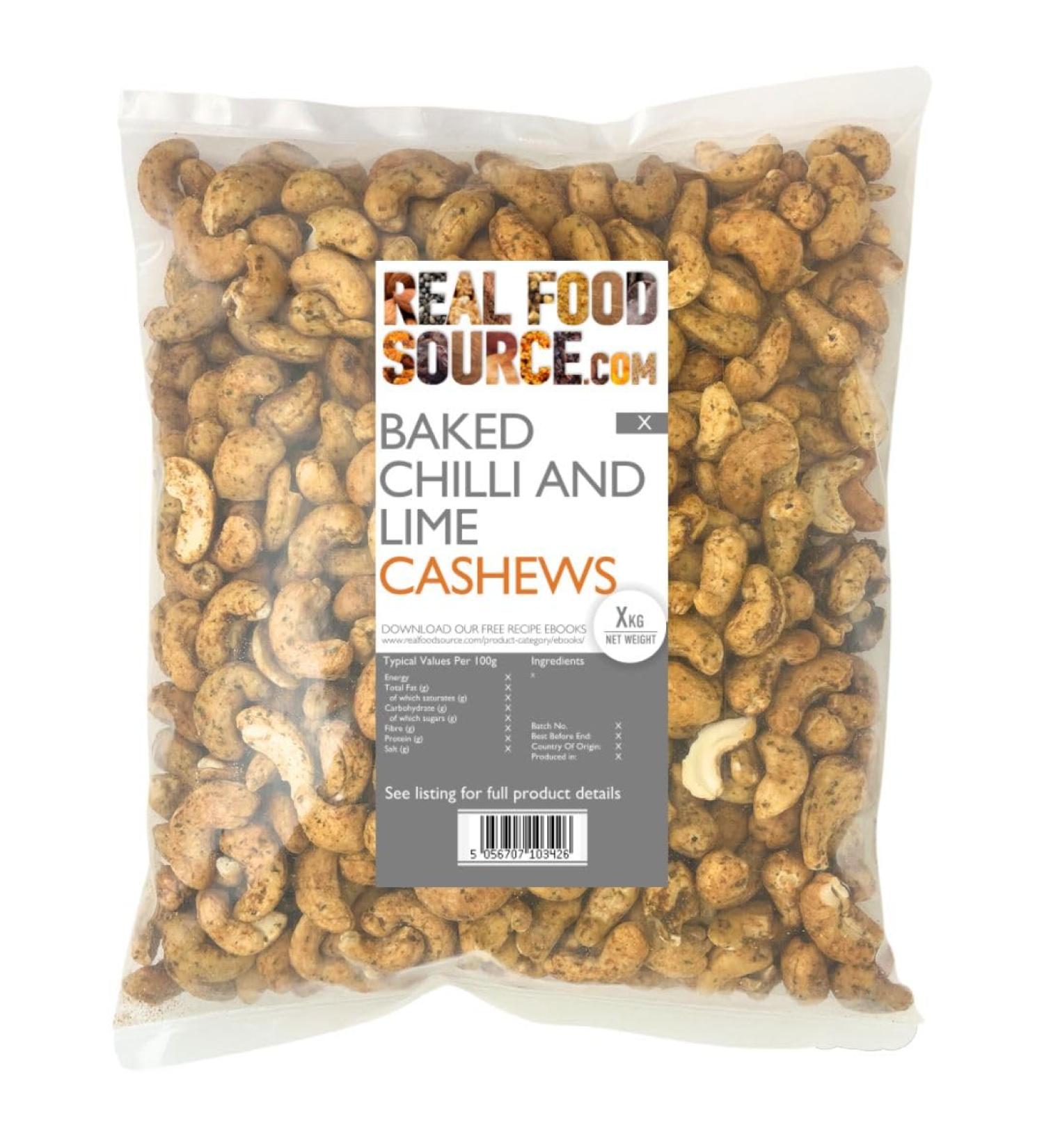 RealFoodSource Baked Chilli and Lime Cashews 1kg