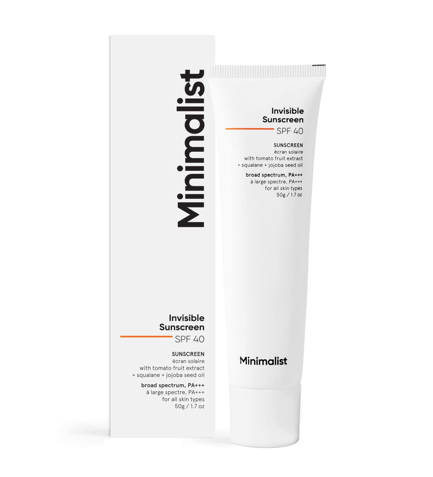 Buy Minimalist SPF 40 Sunscreen Gel - Water Resistant No White Cast Ultra Light | PA+++ with Tomato Extract & Squalane | For All Skin Types - 50 gm - Buy Online on GoSupps.com