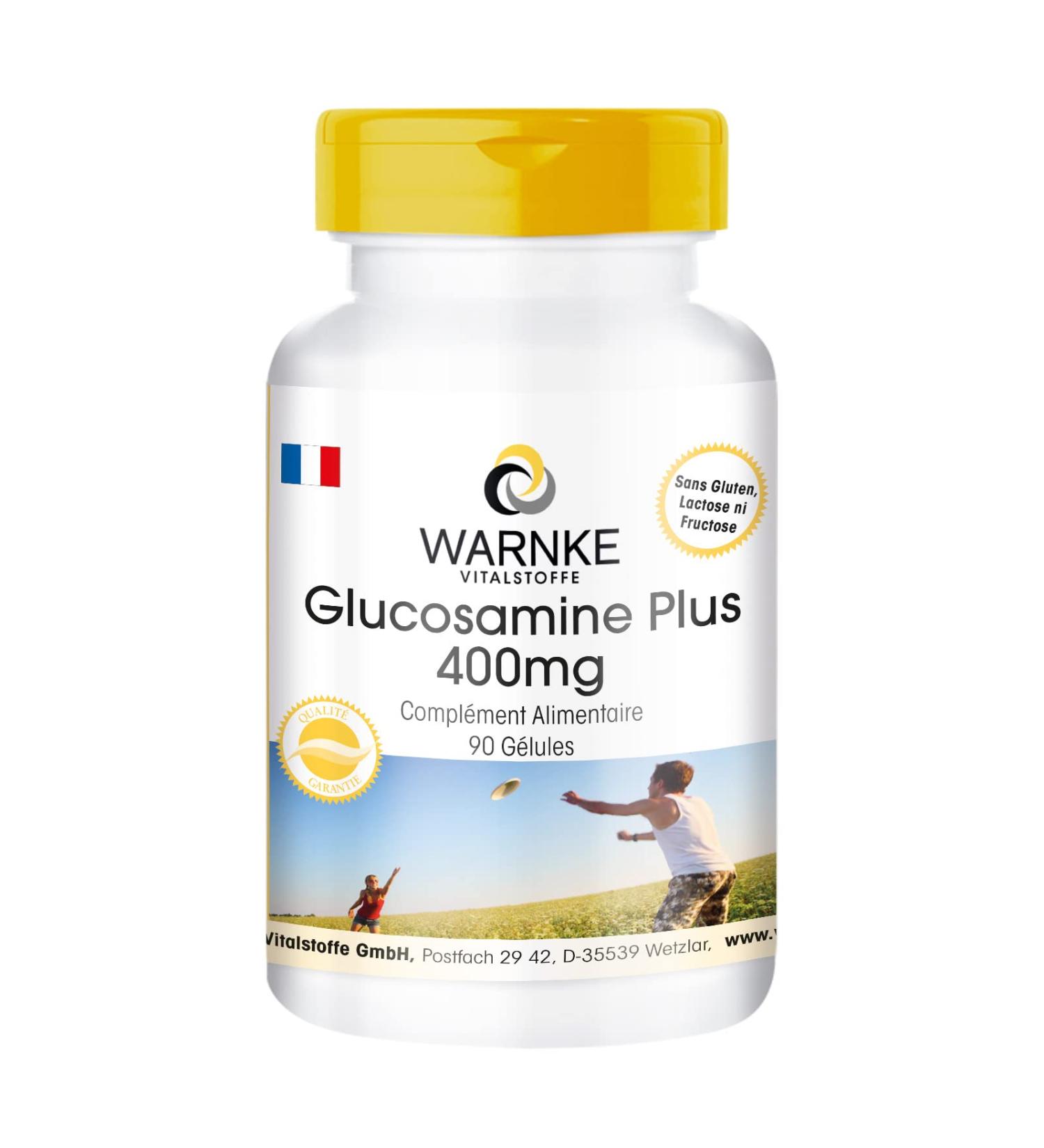 Glucosamine Plus 400mg - with 1200mg of Glucosamine per daily dose - 90 capsules - With Collagen | Warnke Vitalstoffe - Quality from German pharmacies - Buy Online on GoSupps.com