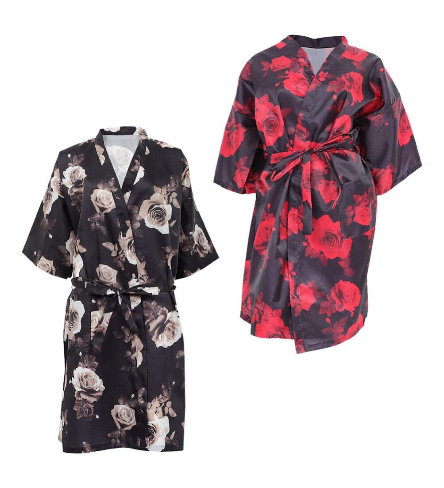PACKOVE 2pcs Salon Client Gown Robes Cape Hairdressing Gown Smock Salon Barber Gown Kimono Style for Hair Cutting Hair Coloring Spa - Buy Online on GoSupps.com