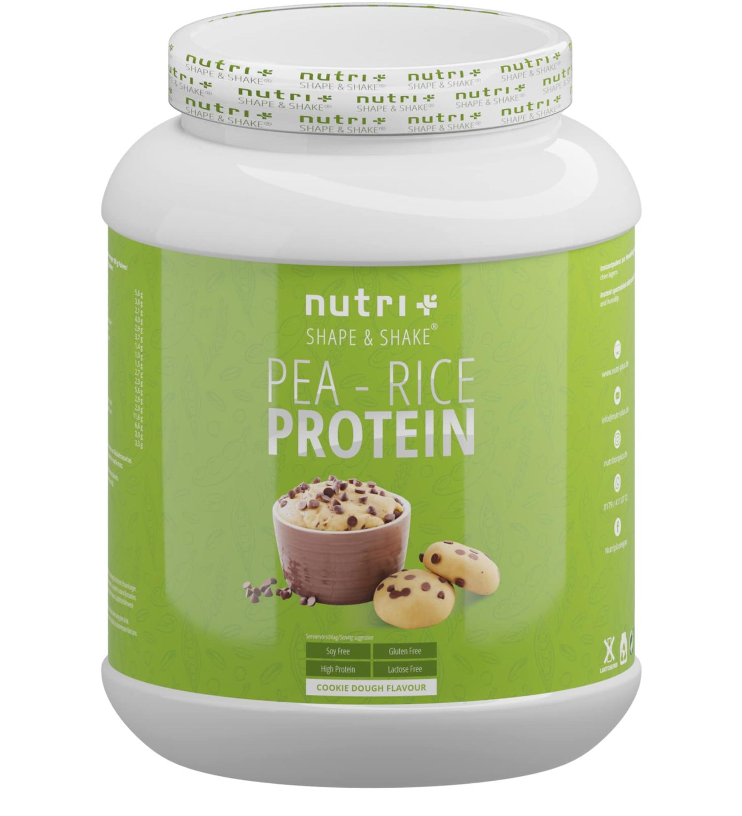 Nutri + Soy-Free Protein Powder - Vegan Pea Rice Cookie Dough 1kg | Gluten & Lactose-Free | Made in Germany | Plant-Based Protein - Buy Online on GoSupps.com