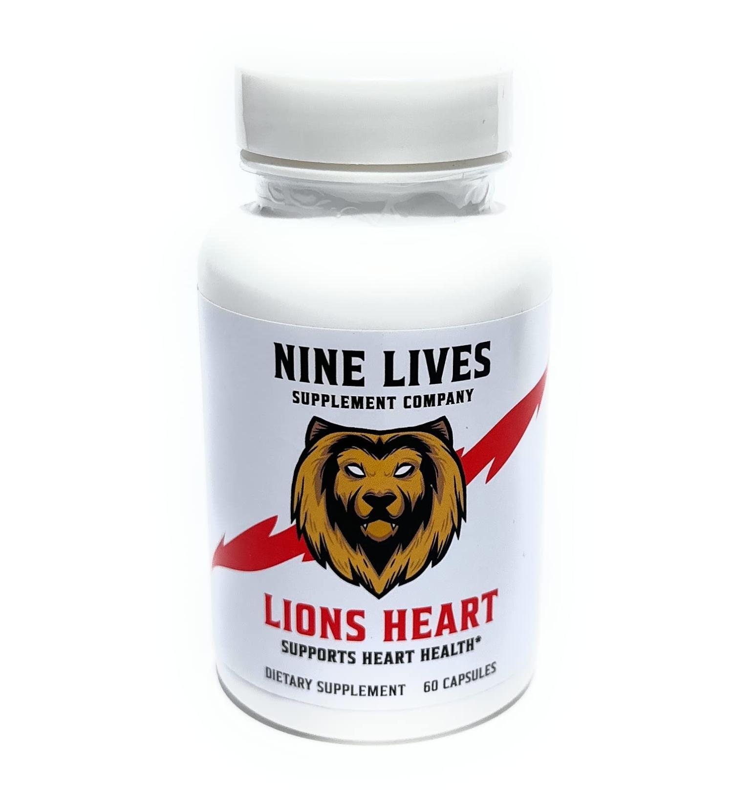 Buy NINE LIVES Lions Heart Daily Life Supplement | CoQ10 Magnesium L-Carnitine & More | International Shipping Available - Buy Online on GoSupps.com