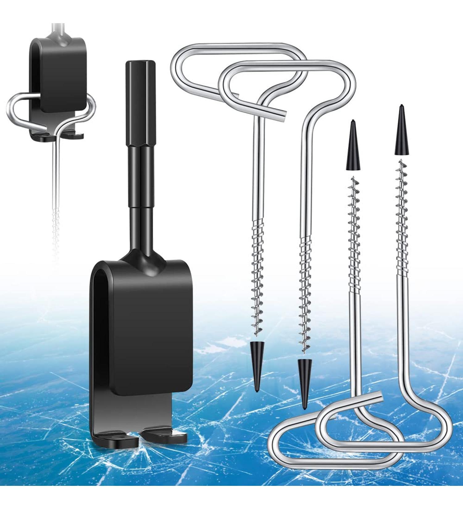 Universal Ice Anchor Tool Kit - Drill Adapter, Fishing Shelter Stake, Auger Tools & Screws for Ice Shanty - Ice Insert Sewing & Tent Fixer - Buy Online on GoSupps.com