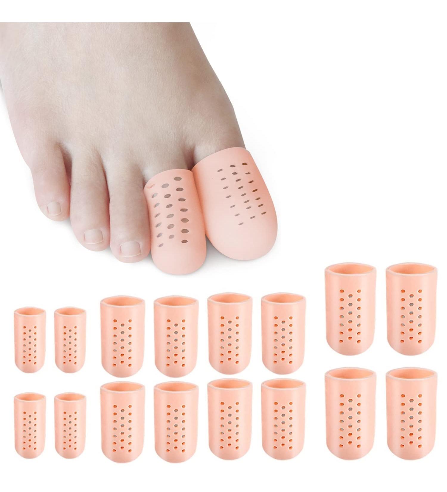 Juliyeh Gel Toe Caps Protectors 16 PCS - Breathable Silicone Sleeve for Toe Protection and Comfort - Bunion Pads Cushion for Men and Women - Toe Guards for Running - Ingrown Toenails and Corns Beige - Buy Online on GoSupps.com