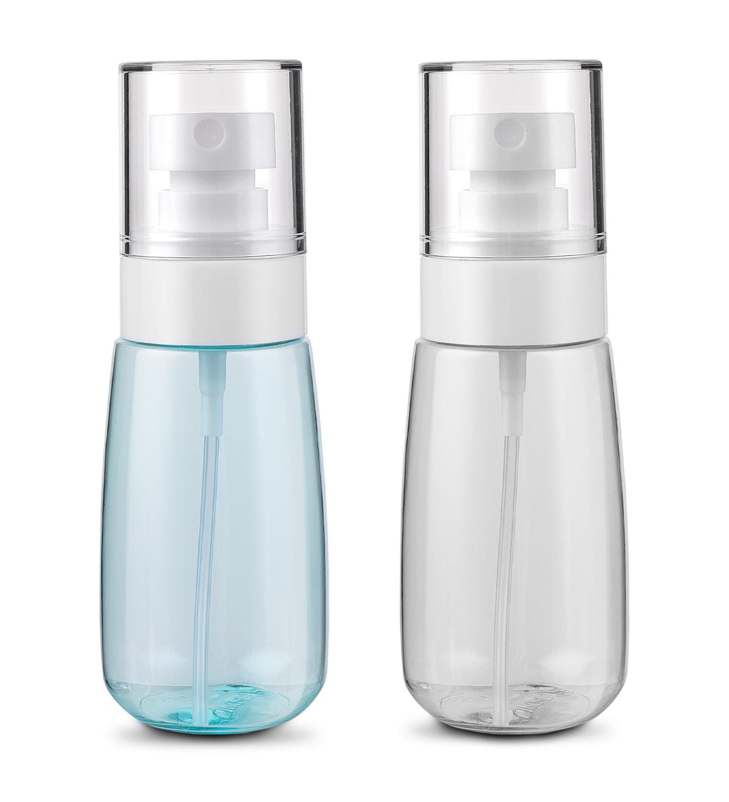 WLLHYF 2 Pack Travel Spray Bottle TSA Approved Small Spray Bottle Travel Size 2oz/60ml Leak Proof Refillable Fine Mist Spray Bottle for Perfume Essential Oils Toners Hair Face Cosmetics (blue/clear) - Buy Online on GoSupps.com