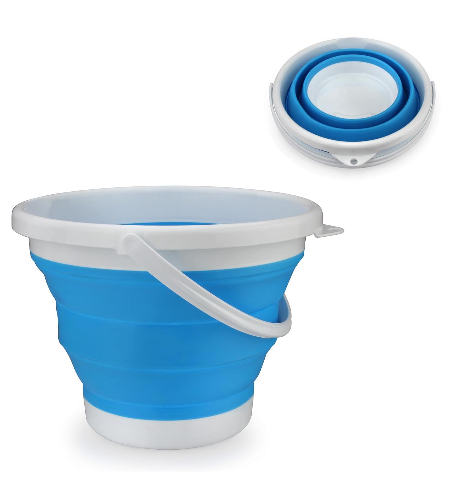 Twilight Garage 10L Collapsible Silicon Plastic Bucket Foldable Tub for Water Fishing Camping Gardening Cleaning Kitchen Car Cleaning Indoor/Outdoor Use(Blue) - Buy Online on GoSupps.com