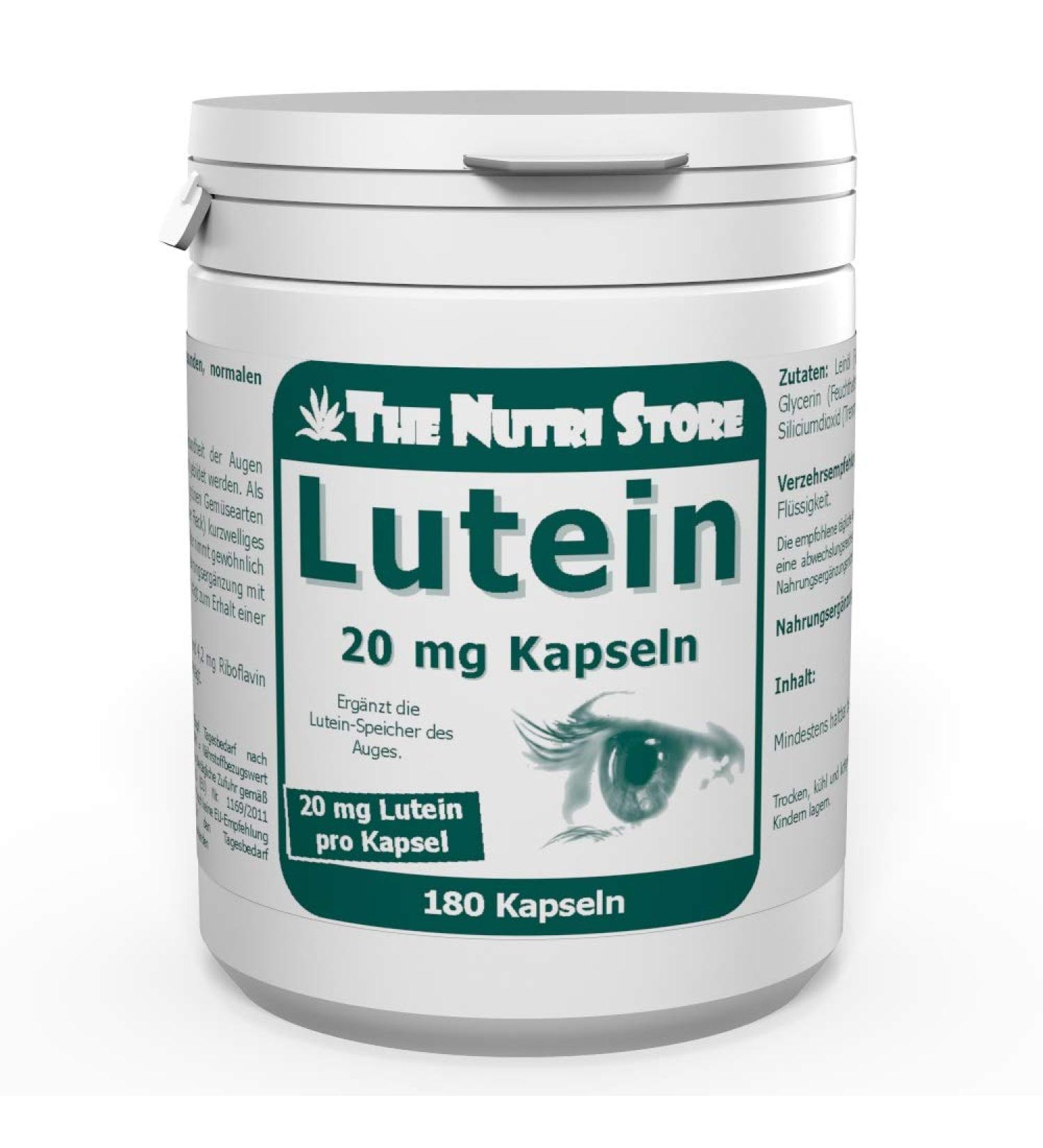 Lutein 20 mg Capsules - 180 pcs | Premium Eye Health Supplement | Fast International Shipping - Buy Online on GoSupps.com