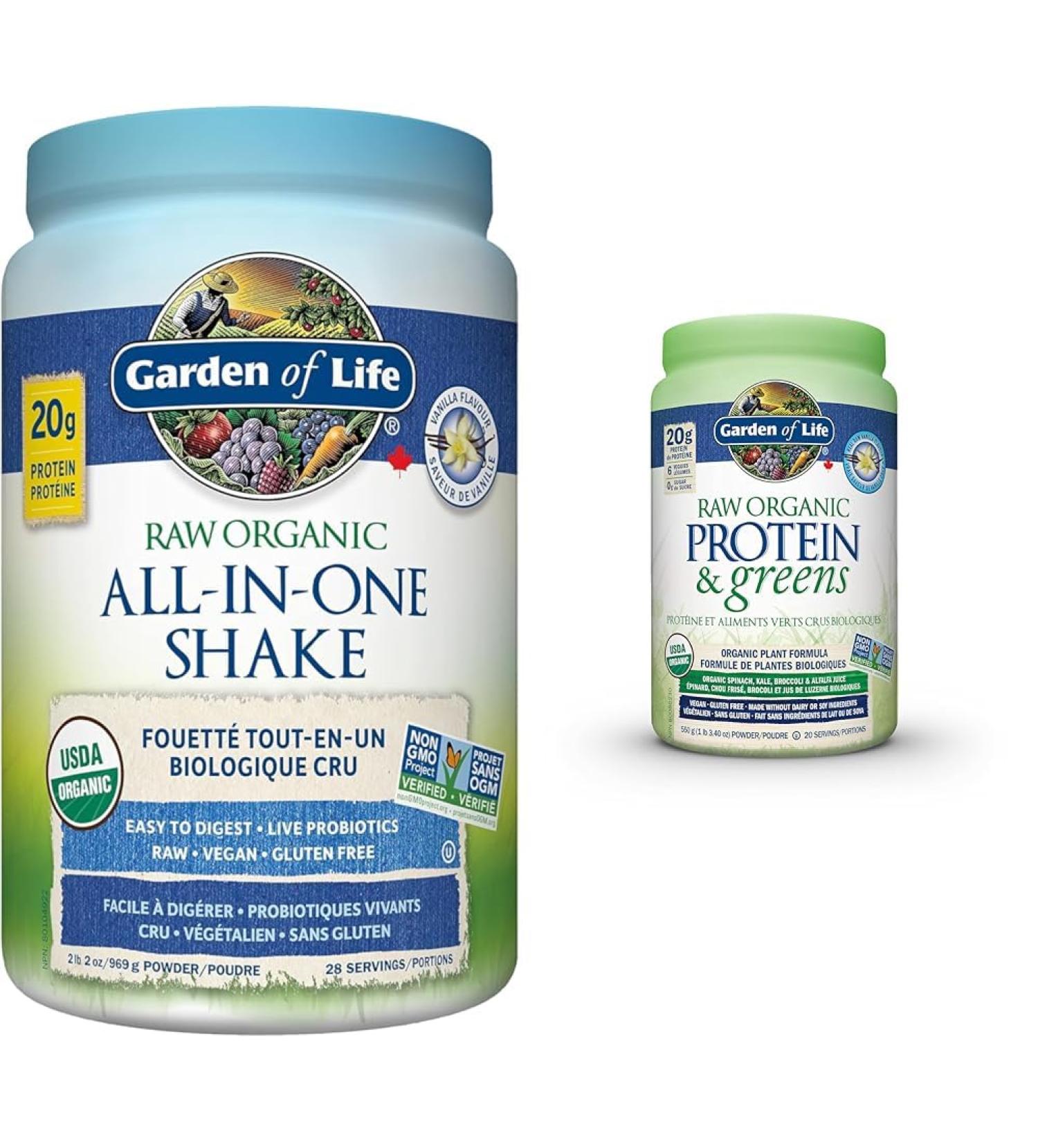 Garden of Life Raw All-in-One Nutritional Shake Vanilla & Raw Organic Protein&greens Shake + Protein Vanilla 969 g (Pack of 1) - Buy Online on GoSupps.com