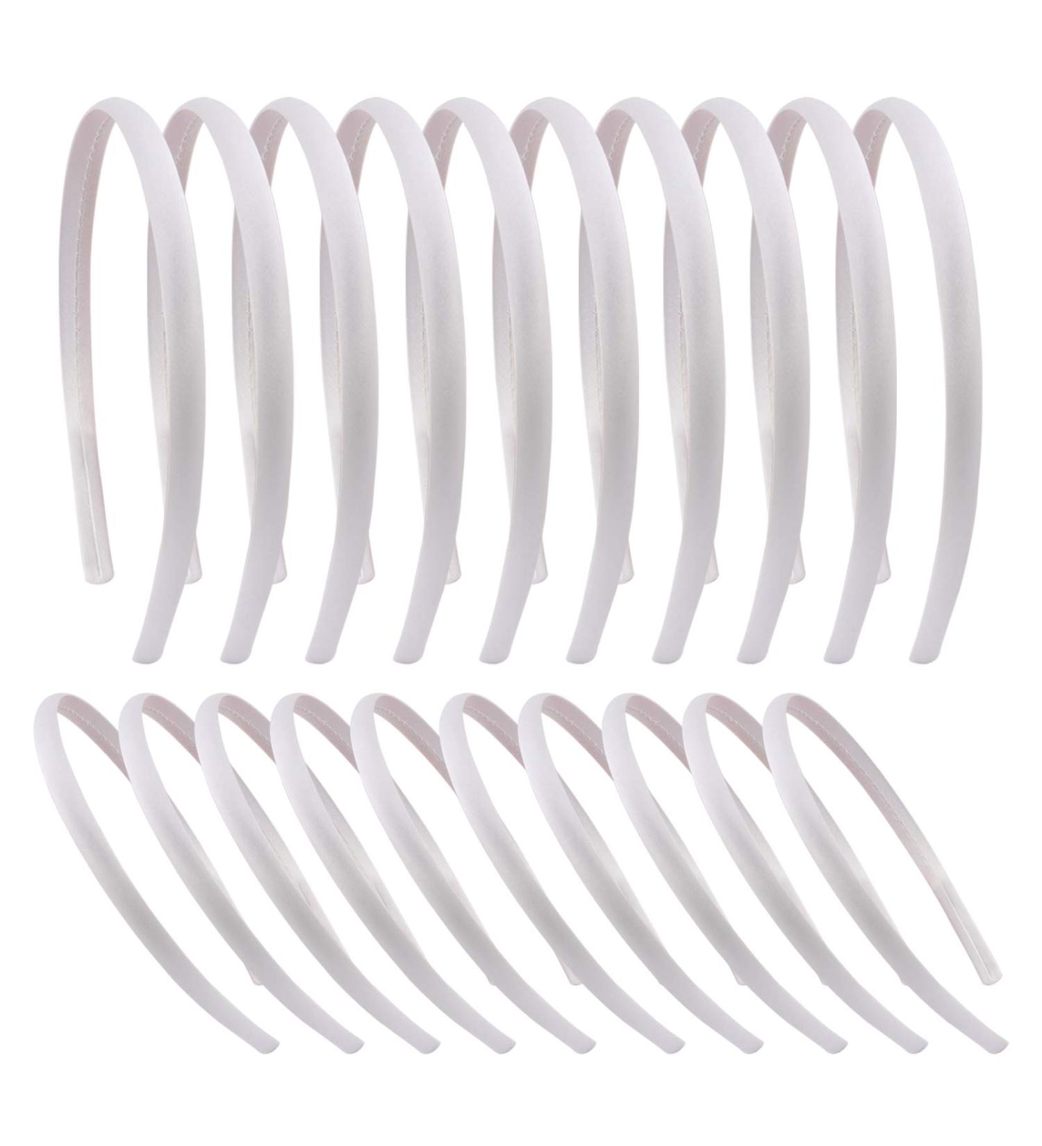 Buy Candygirl 20-Piece White Satin Frontal Ligaments & Headbands for Girls - DIY Accessories - Buy Online on GoSupps.com