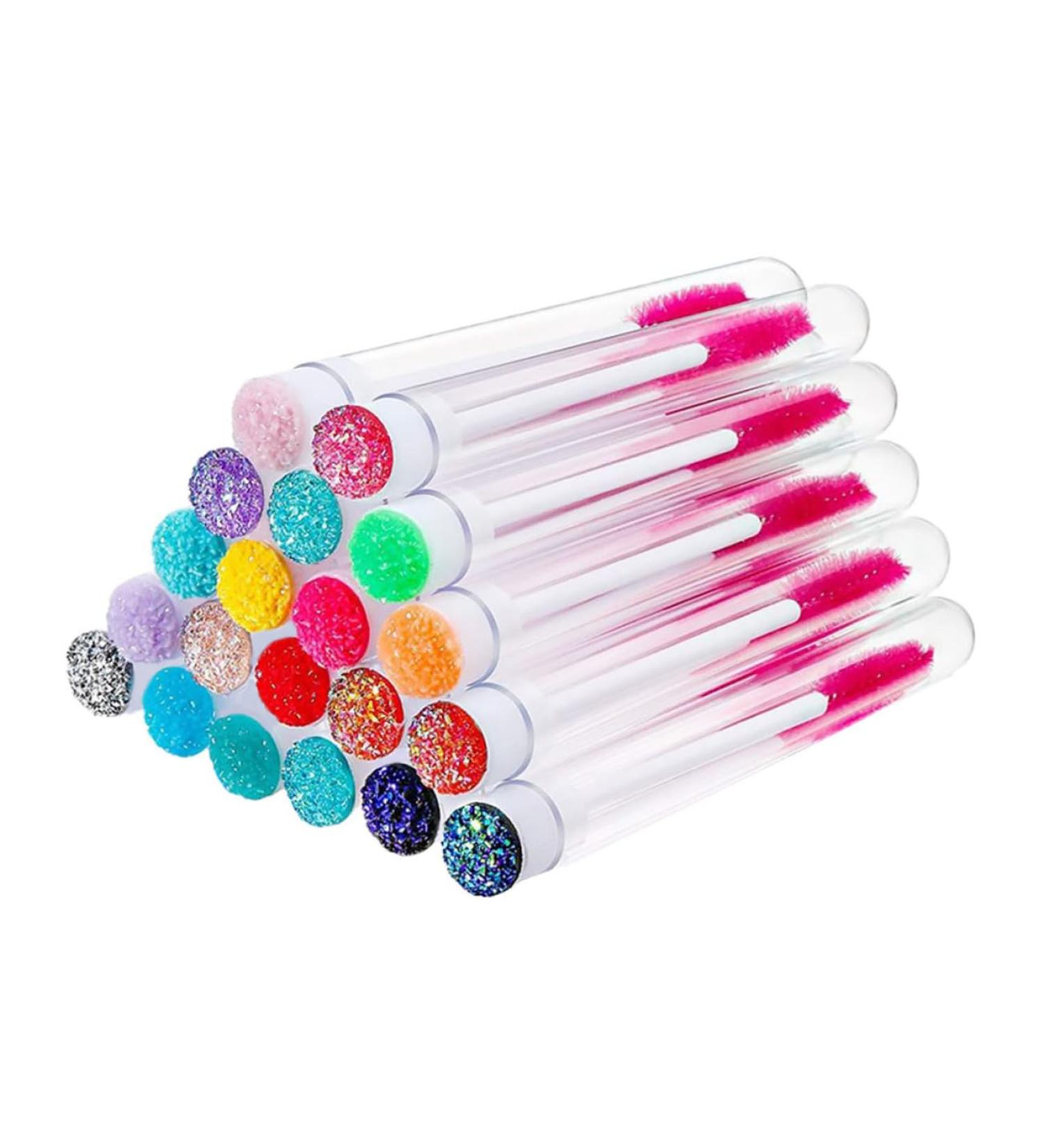 PACKOVE 20 Pi ces Ensemble de tubes de brosse cils fouetter mascara tube baguettes Bagues de mascara r utilisables brosse cils tube vide fibre artificielle Colorful Couleurs assorties - Buy Online on GoSupps.com