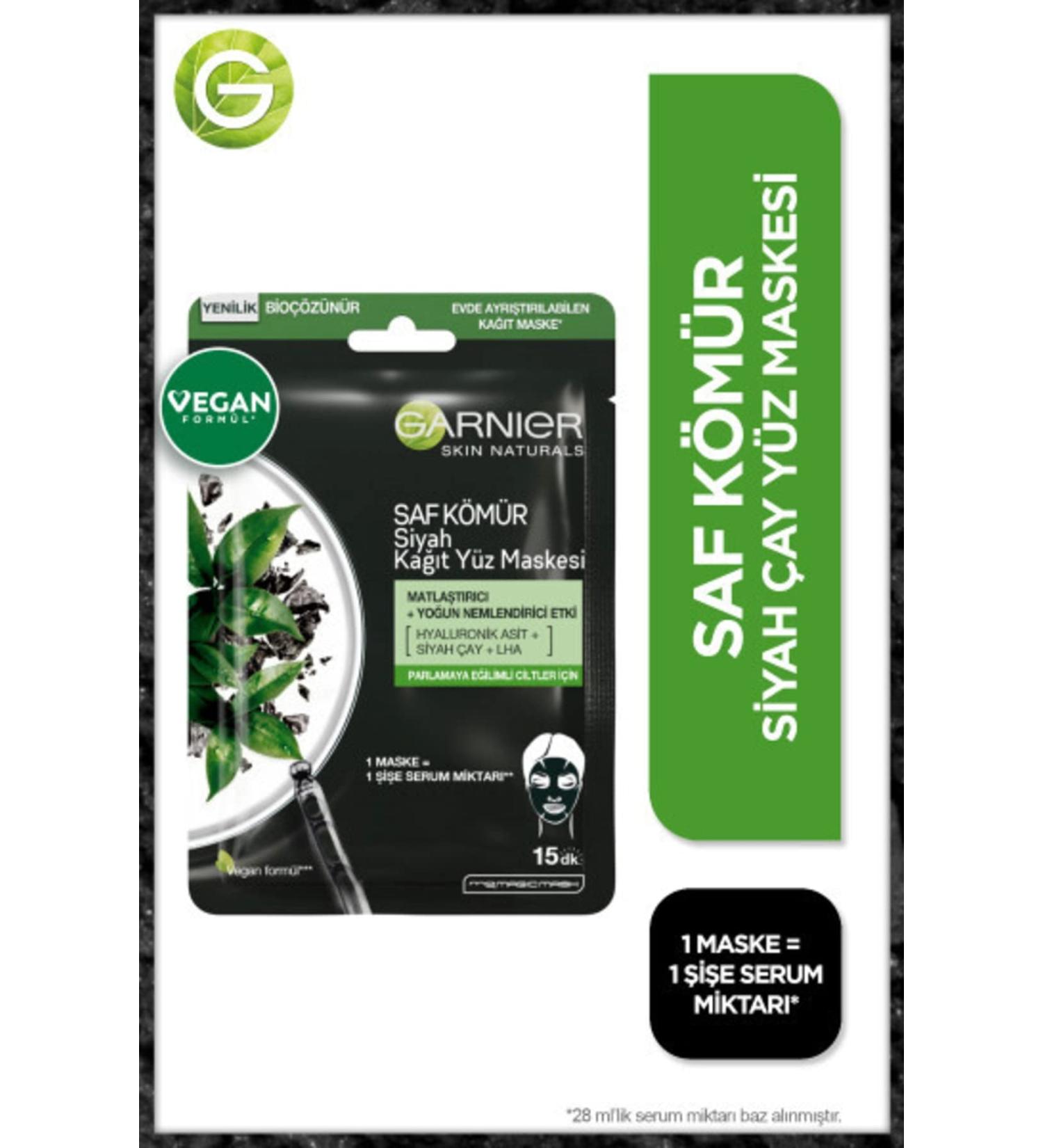 Garnier Skin Naturals PURE CHARCOAL Black Tissue Mask - Buy Online on GoSupps.com