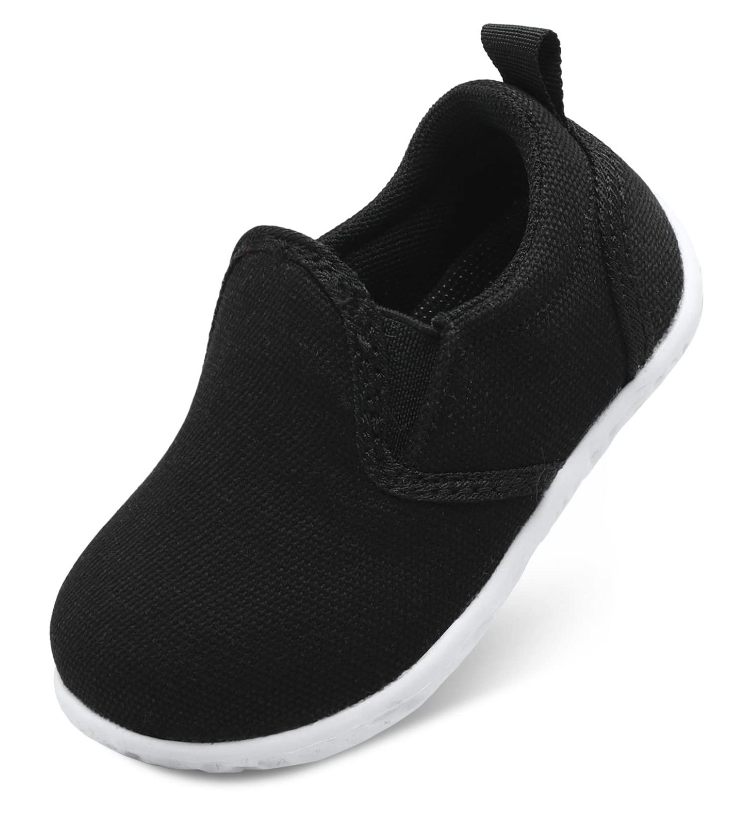JOINFREE Unisex Baby First Walking Shoes | Infant Slip On Sneakers for Boys and Girls | Toddler Casual Crib Shoes 6-12 Months - Black - Buy Online on GoSupps.com