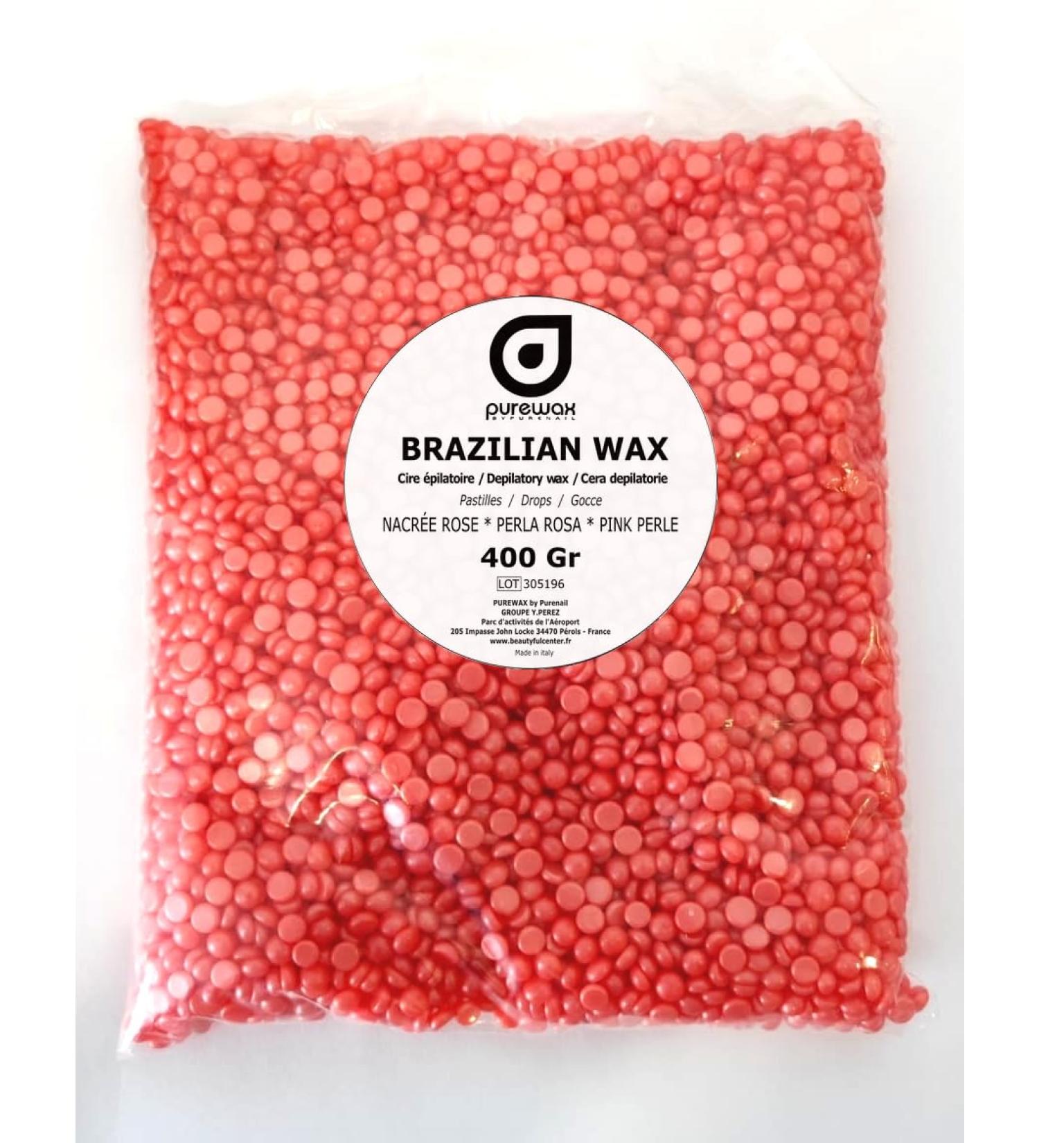 PureWax - Brazilian wax pink premium for strip -free and pain -free hair removal new creamy and highly elastic formula 400 g