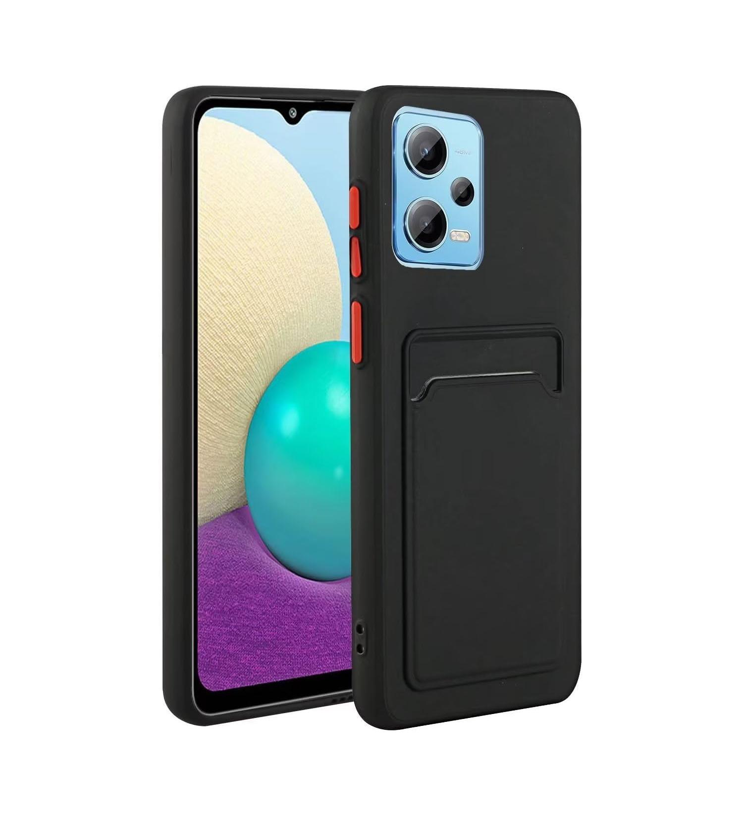 Tivenfezk Nadoli Silicone Case for Xiaomi Redmi Note 12 Pro 5G - Ultra Thin Shockproof Scratch-Resistant Wallet TPU Cover with Credit Card Holder - Black - Buy Online on GoSupps.com