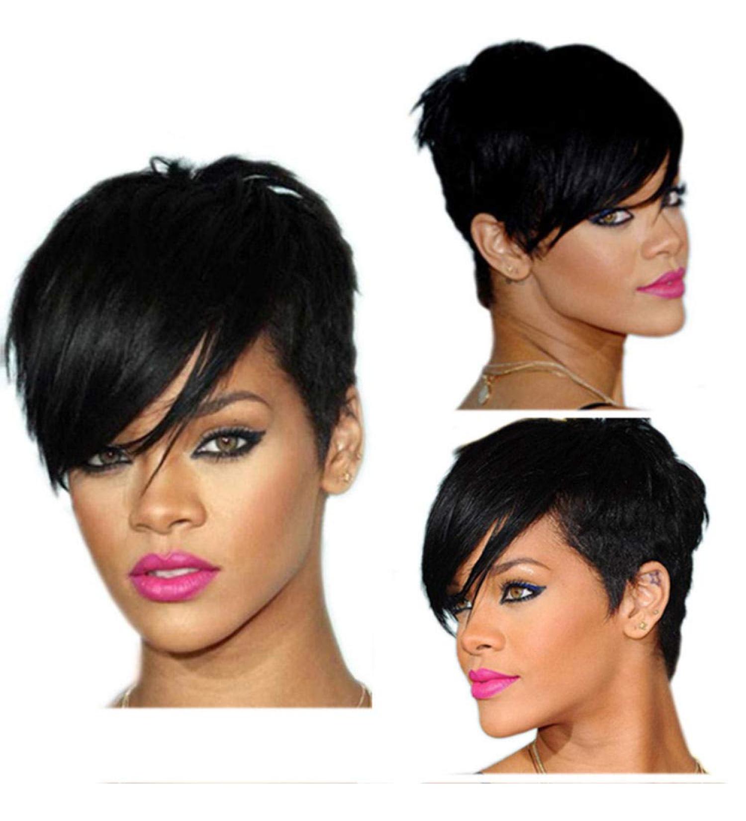 Shop Rihanna-Inspired Short Black Straight Fashion Wig | High Temperature Silk Hair - International Shipping Available - Buy Online on GoSupps.com