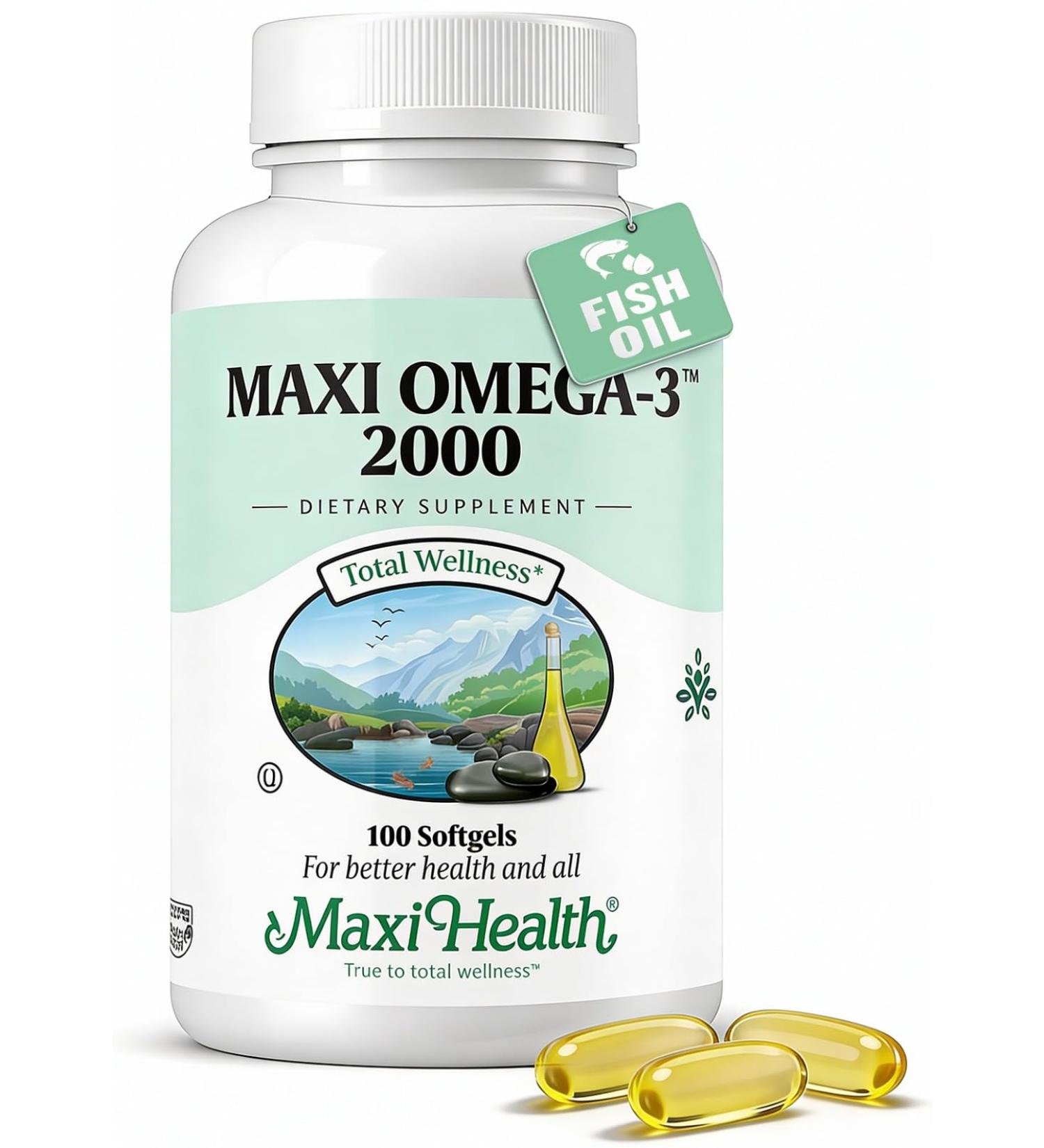 Omega 3 Fish Oil - Triple Strength 2000 mg Kosher Fish Oil Supplements - No Fishy Aftertaste Omega 3 Supplement - Burpless Fish Oil Omega 3 Fatty Acid Supplement with EPA and DHA (100 Softgels) 100 Count (Pack of 1) - Buy Online on GoSupps.com