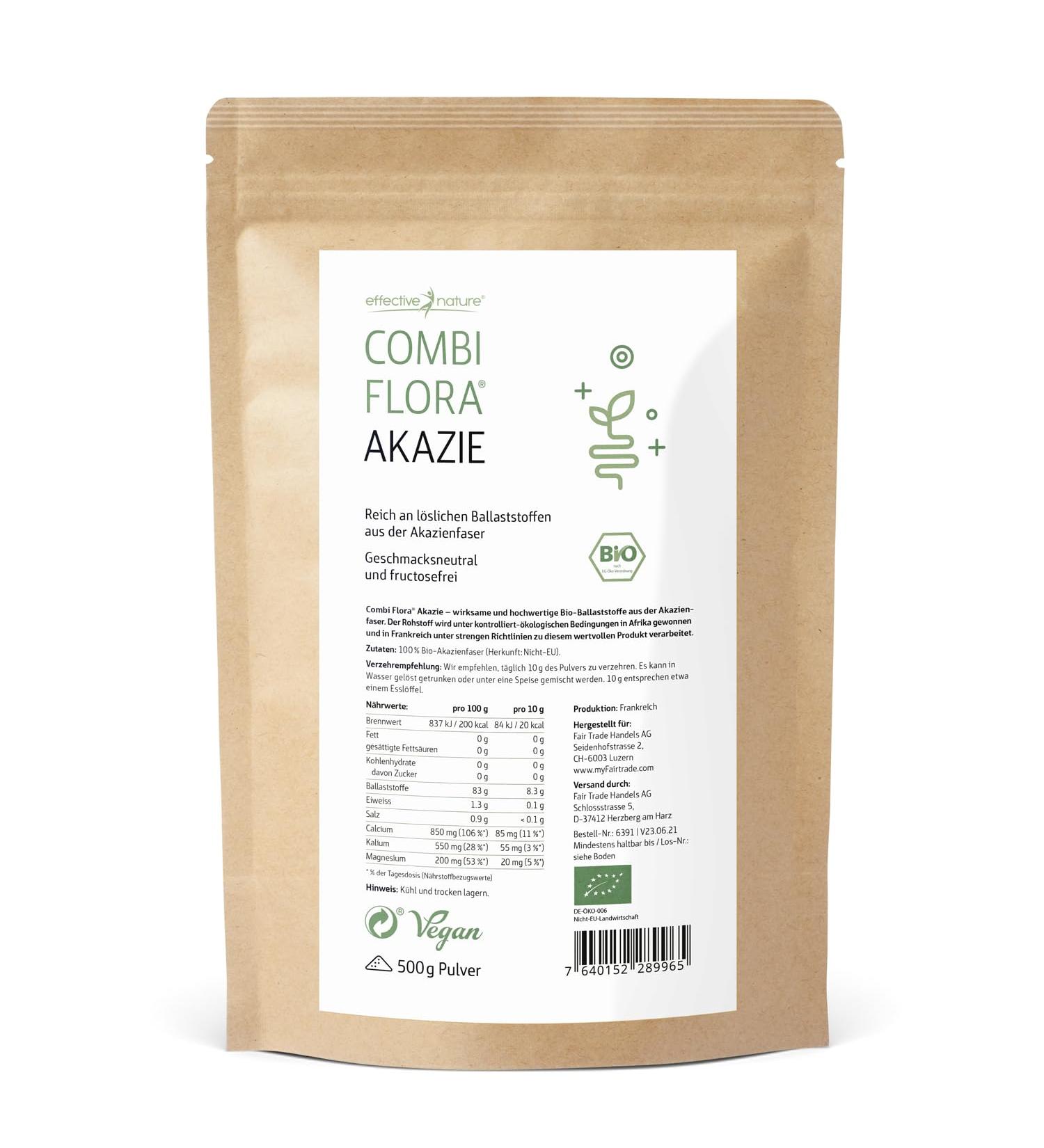 Organic Acacia Fiber Powder - 500g | 80% Fiber Content | Additive-Free & Certified | 50 Days Stock - Buy Online on GoSupps.com