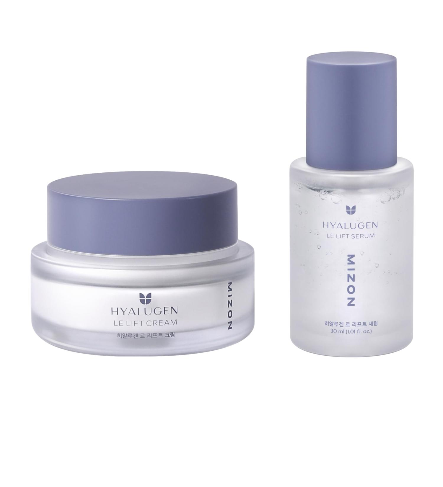 MIZON Bundle Hyalugen Le Lift Cream + Hyalugen Serum Korean Skin care line with Collagen and Hyaluronic Acid for skin boosting and deep hydration - Buy Online on GoSupps.com