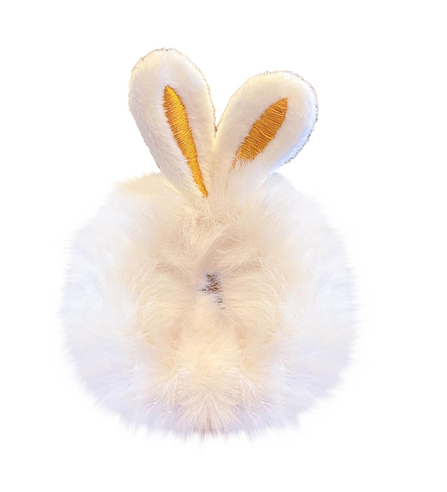 Easter Bunny Hair Ties - Cute Furry Elastic Accessories in Candy Colors | 1 PC White Rabbit Ear Bands - Buy Online on GoSupps.com