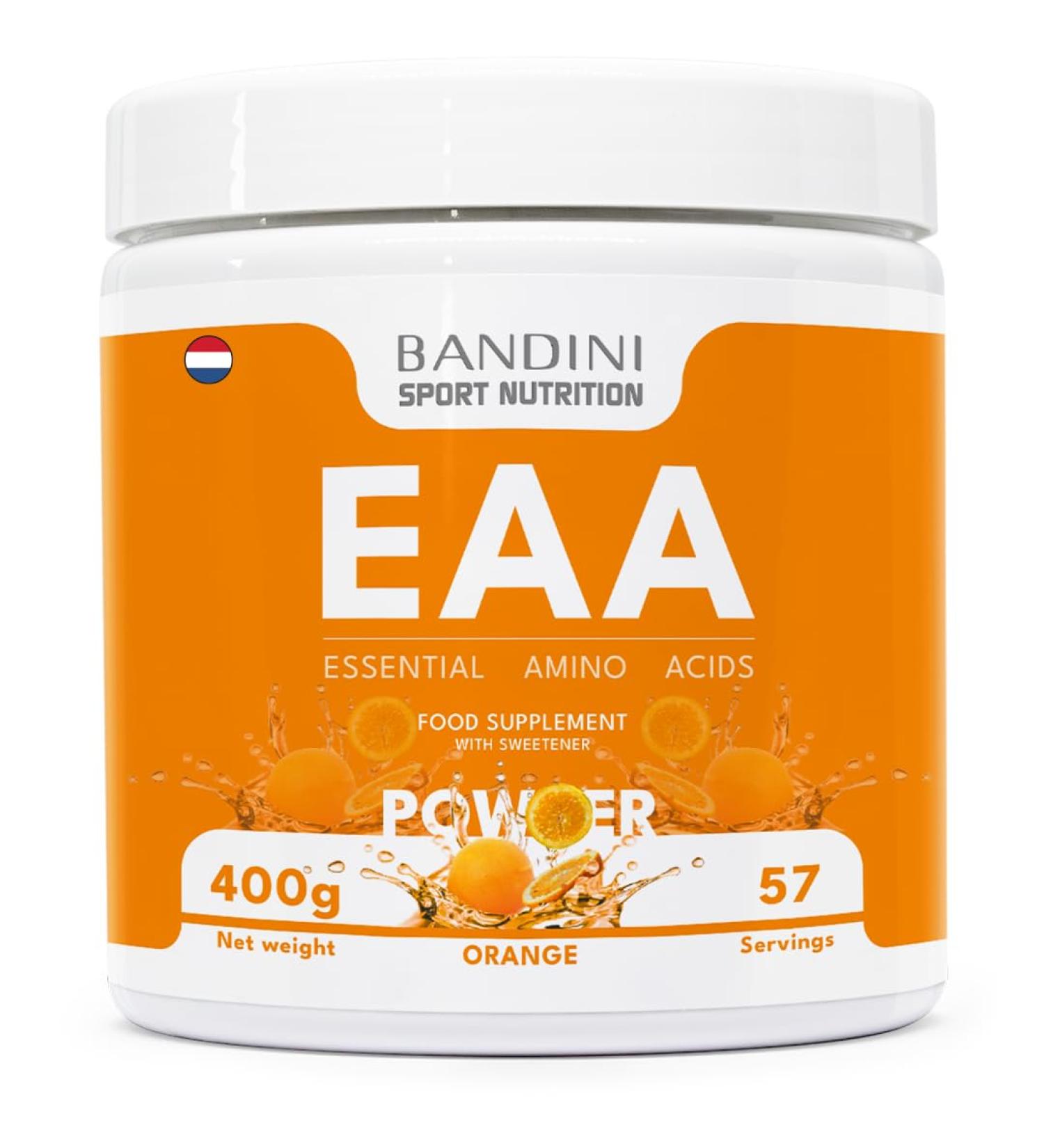 Bandini EAA Essential AMINO Powder 400 g Powder With 9 Represented and Freeded Essential Amino acids BCAA 21 Intras of Post Workout Sensomeappeelly orange - Buy Online on GoSupps.com