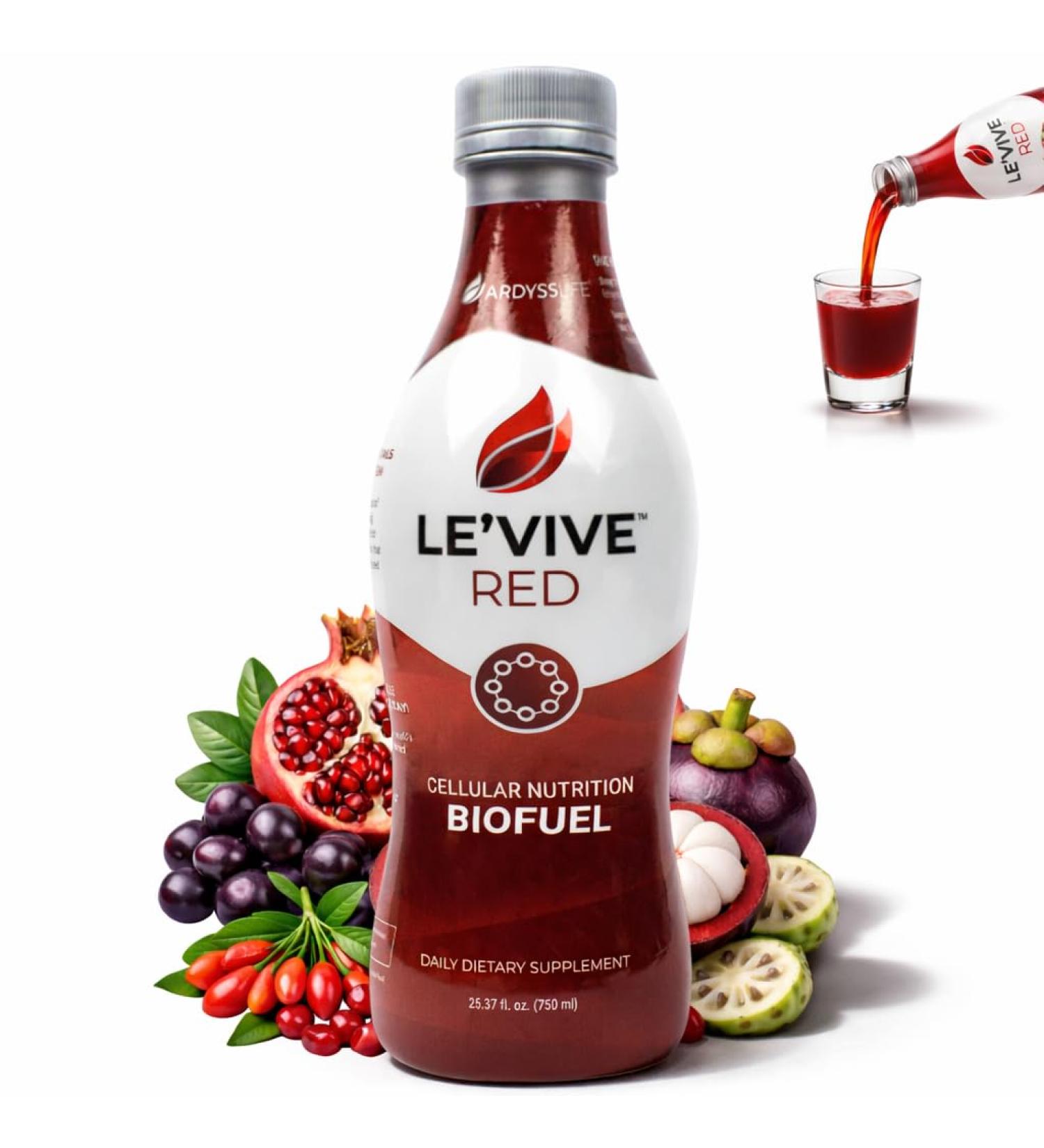 Ardyss Le Vive Red Juice 25.37 fl oz Acai & Goji Berry Detox Drink with Noni & Pomegranate Life Antioxidant Superfruit for Energy & Skin - Buy Online on GoSupps.com