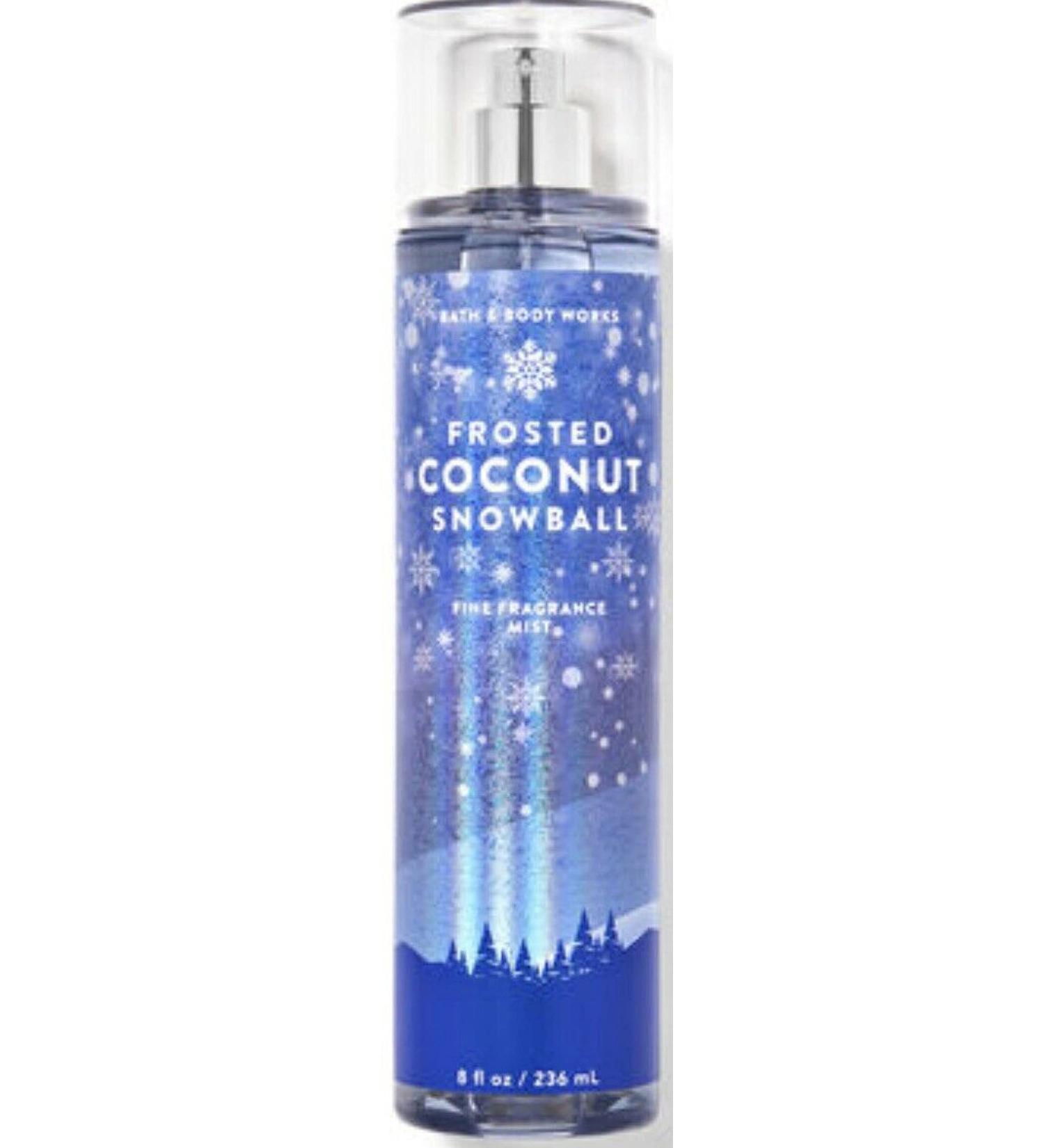 Bath & Body Works Frosted Coconut Snowball Fine Fragrance Body Mist Spray 8 Ounce (Frosted Coconut Snowball) 8 Fl Oz (Pack of 1) Packaging Varies