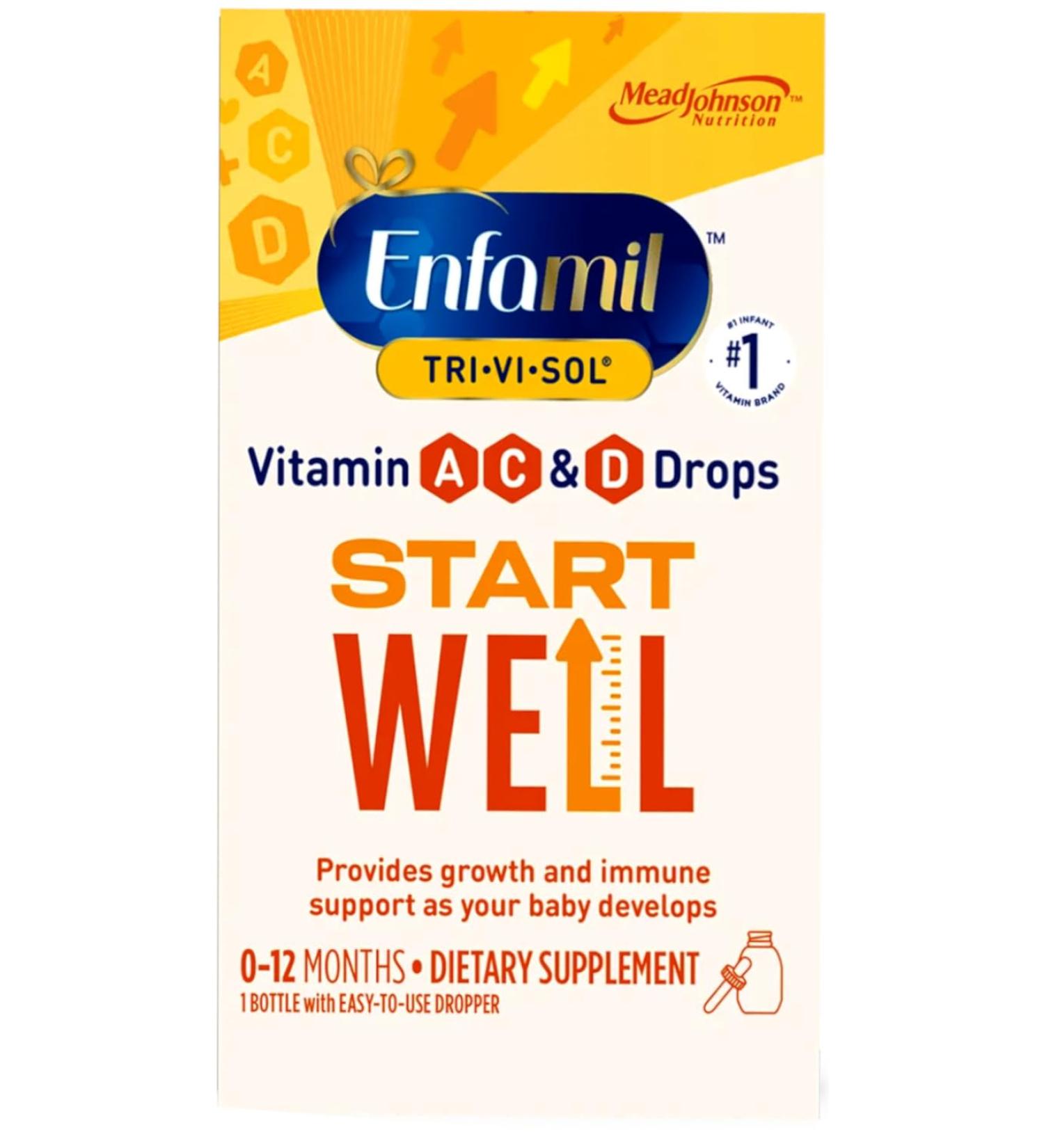 Enfamil Tri-Vi-Sol Vitamins A D & C Supplement Drops for Infants 50 mL 1.66 Fl Oz (Pack of 1) - Buy Online on GoSupps.com