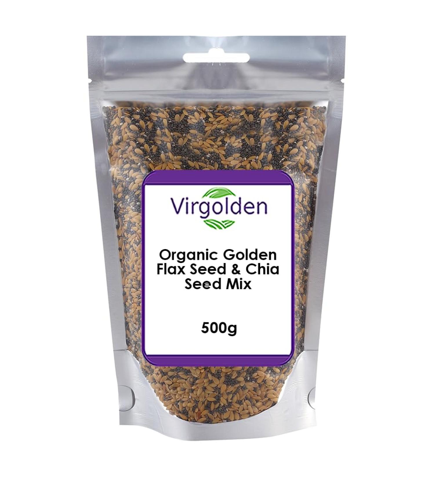 Virgolden Organic 500g Organic Golden Flax Seed & Chia Seed Mix - Buy Online on GoSupps.com