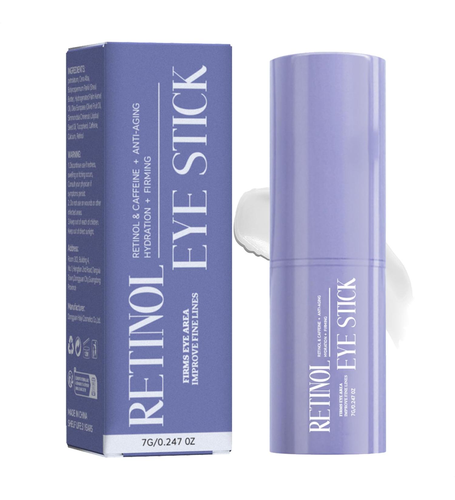 Retinol & Caffeine Eye Balm Stick for Dark Circles Puffiness Fine Lines and Eye Bags Anti Aging Under Eye Cream Smooths Wrinkles Moisture Stick (0.24oz/7g) - Buy Online on GoSupps.com