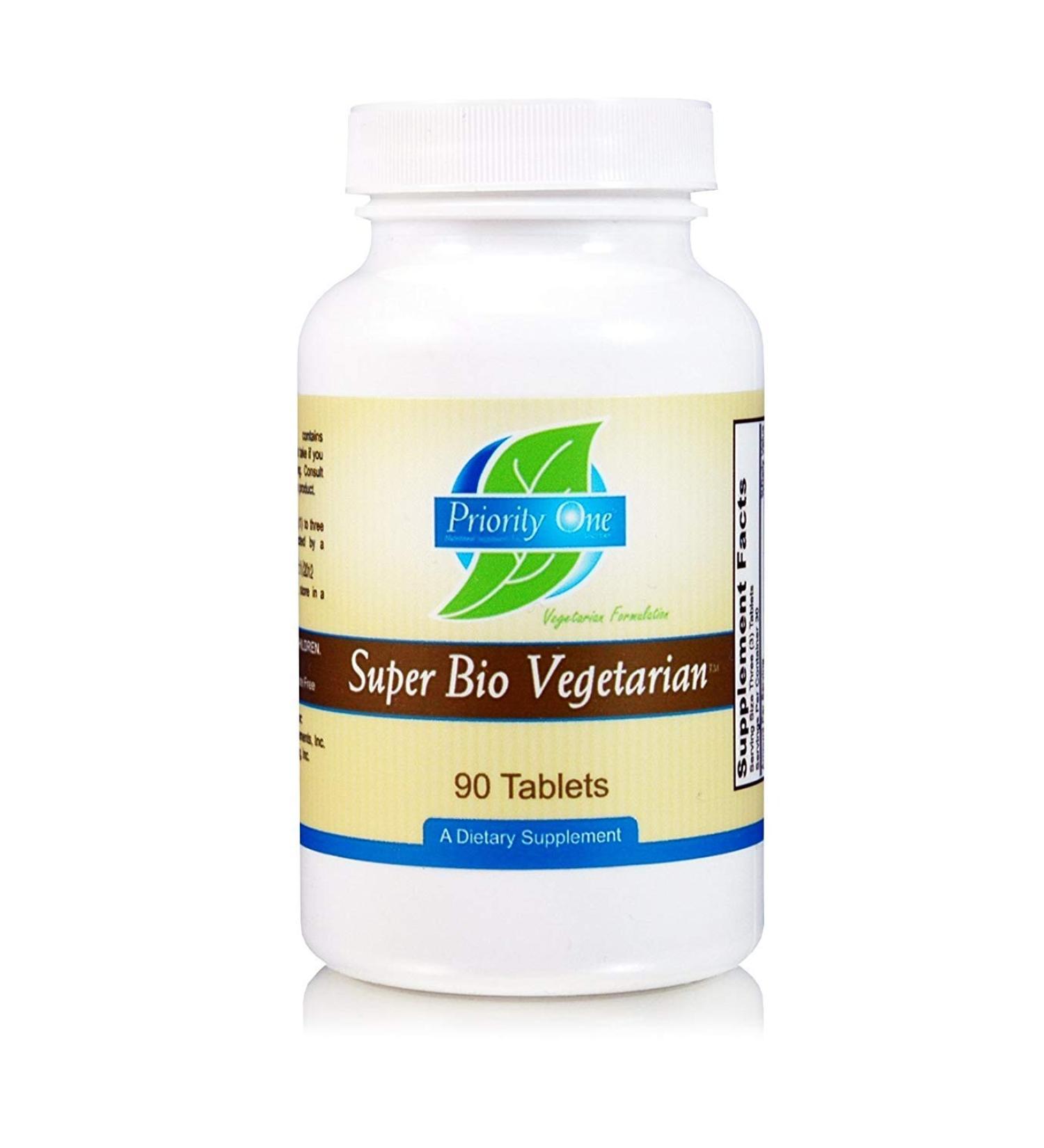 Priority One Vitamins Super Bio Vegetarian 90 Tablets - Immune System Support*- Clinical Strength - Benefits of Shiitake & Maitake Mushrooms.
