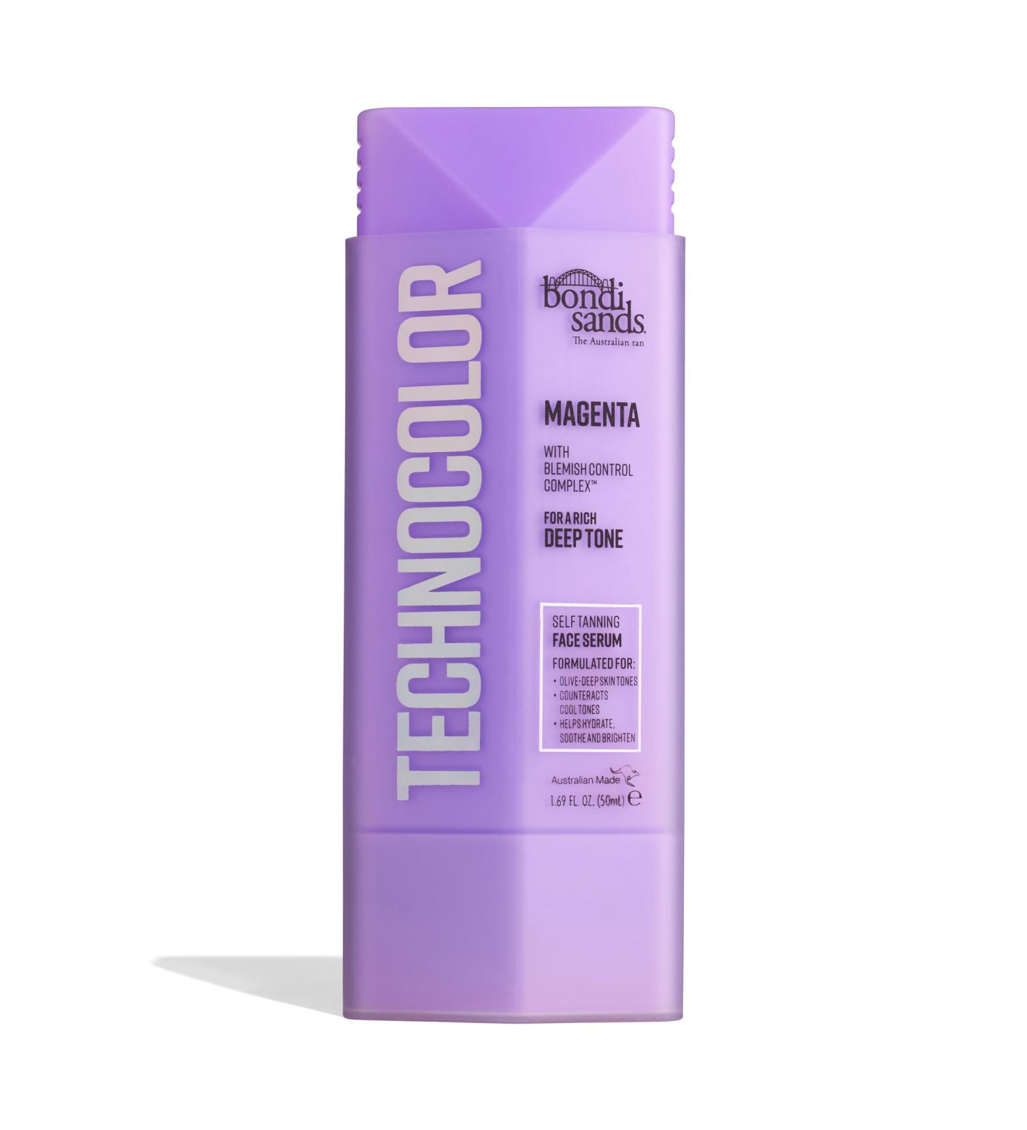 Bondi Sands Technocolor Magenta Self-Tanning Face Serum Easy Application Streak Free Fake Tan Enriched with Vitamin C & Chamomile 50ml/1.69 Fl Oz - Buy Online on GoSupps.com